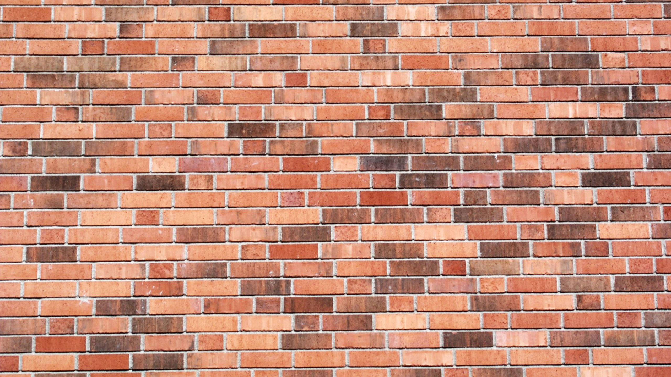 common brick design, weathered brick wall, red brown tones, 2K Desktop Wallpaper