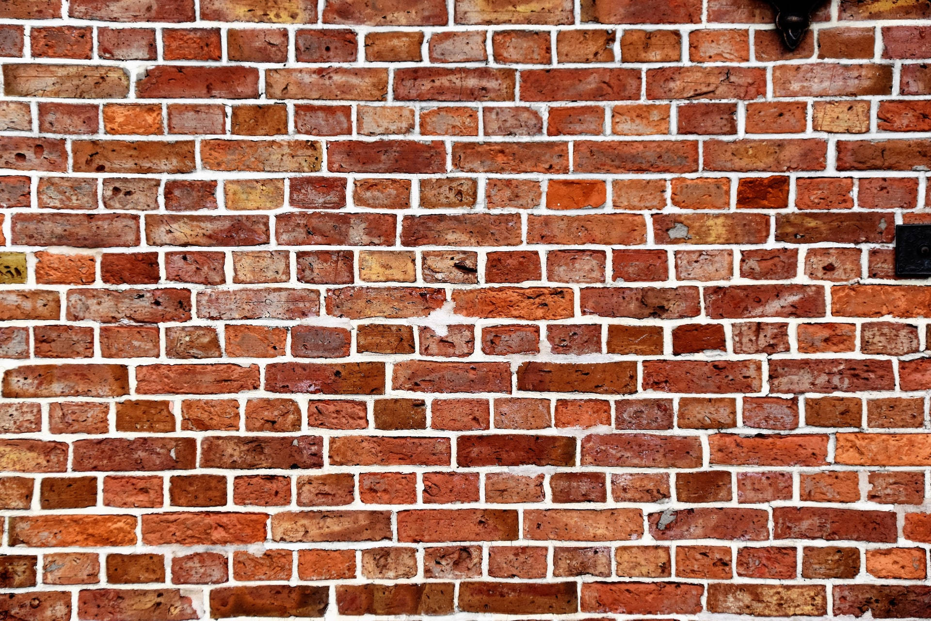 rusty brown brick wall, weathered red brick wall, white mortar lines, Full HD Desktop Wallpaper
