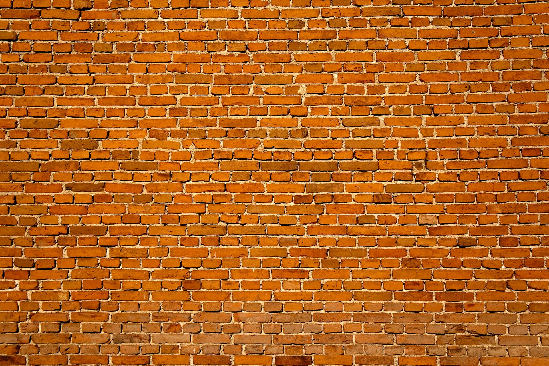golden brown brick wall, weathered brick wall, warm orange tones, Full HD Desktop Wallpaper