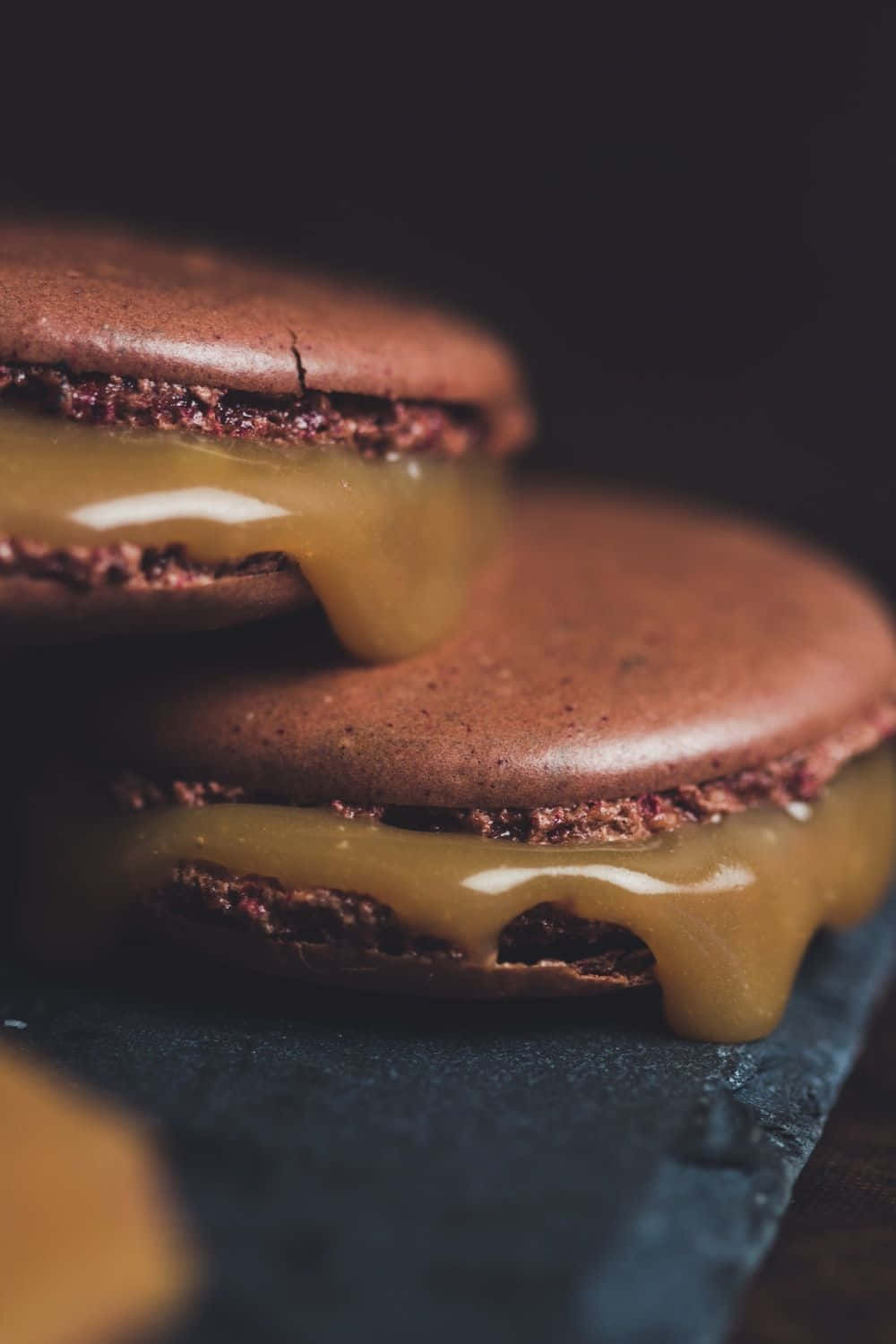 Brown Caramel, chocolate macarons, golden caramel, HD Phone Wallpaper