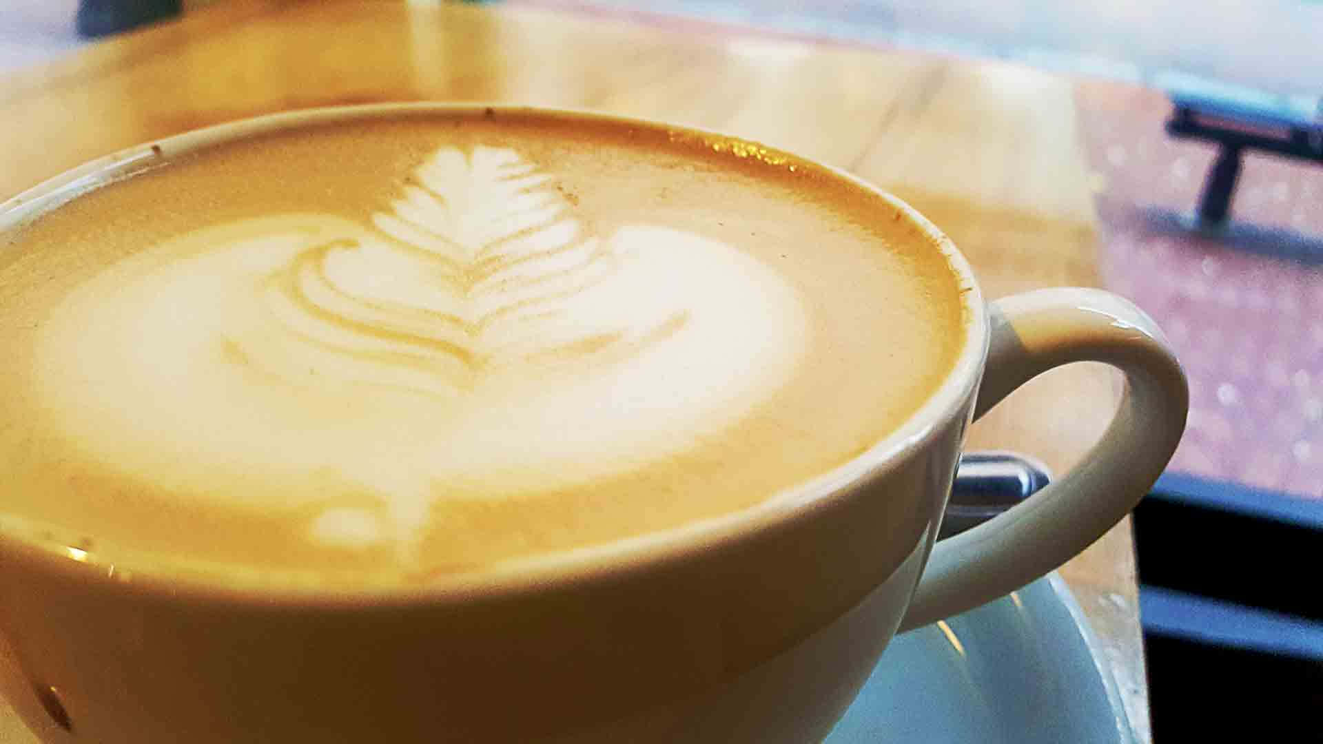 Brown Caramel, creamy latte, leaf latte art, Full HD Desktop Wallpaper