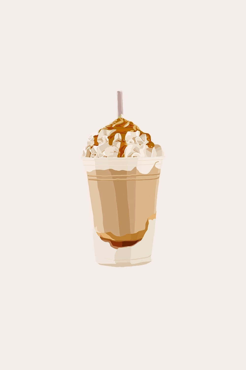 Brown Caramel, creamy iced coffee, whipped cream, HD Phone Wallpaper