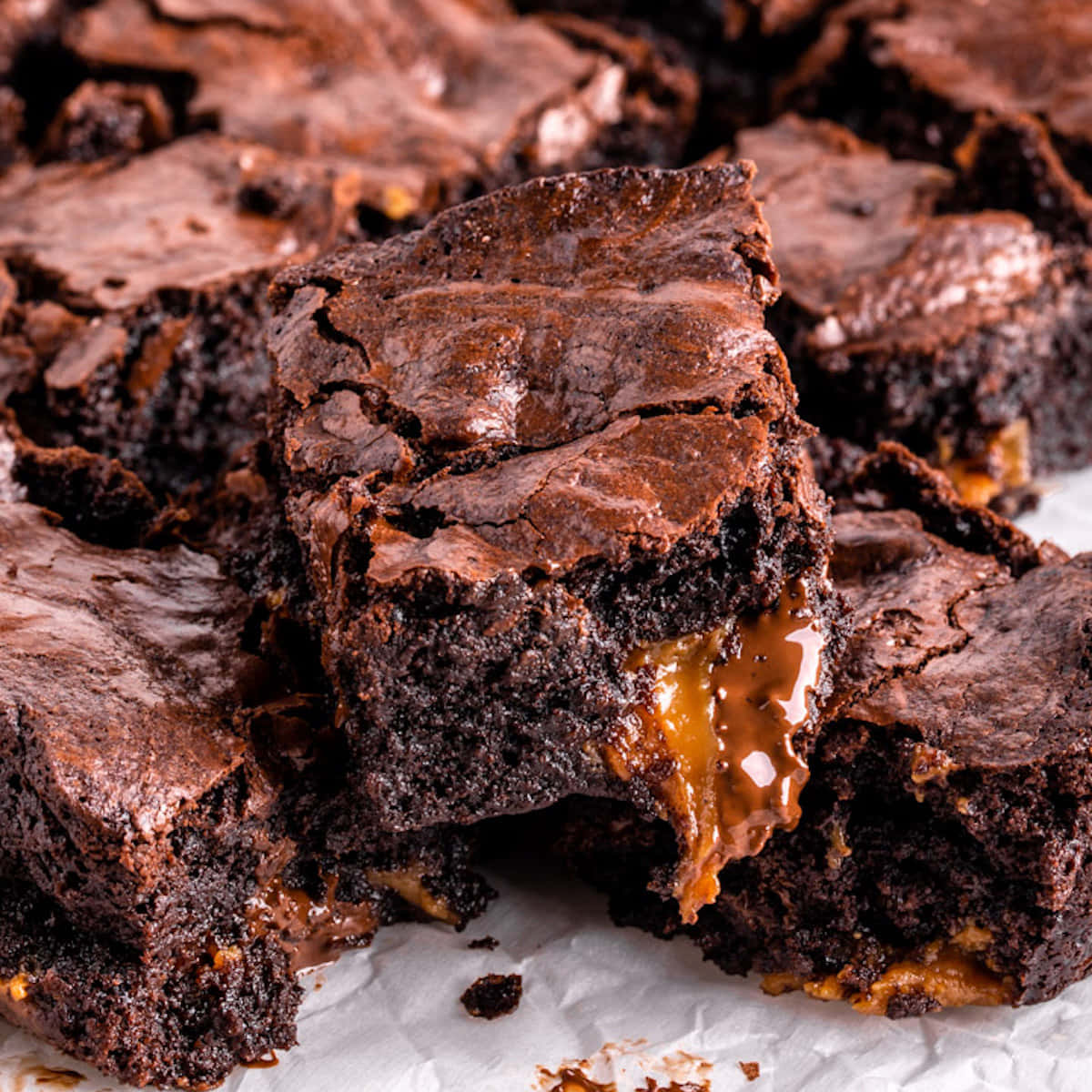 Caramel Brownie, fudgy brownies, gooey caramel, SD Desktop Wallpaper