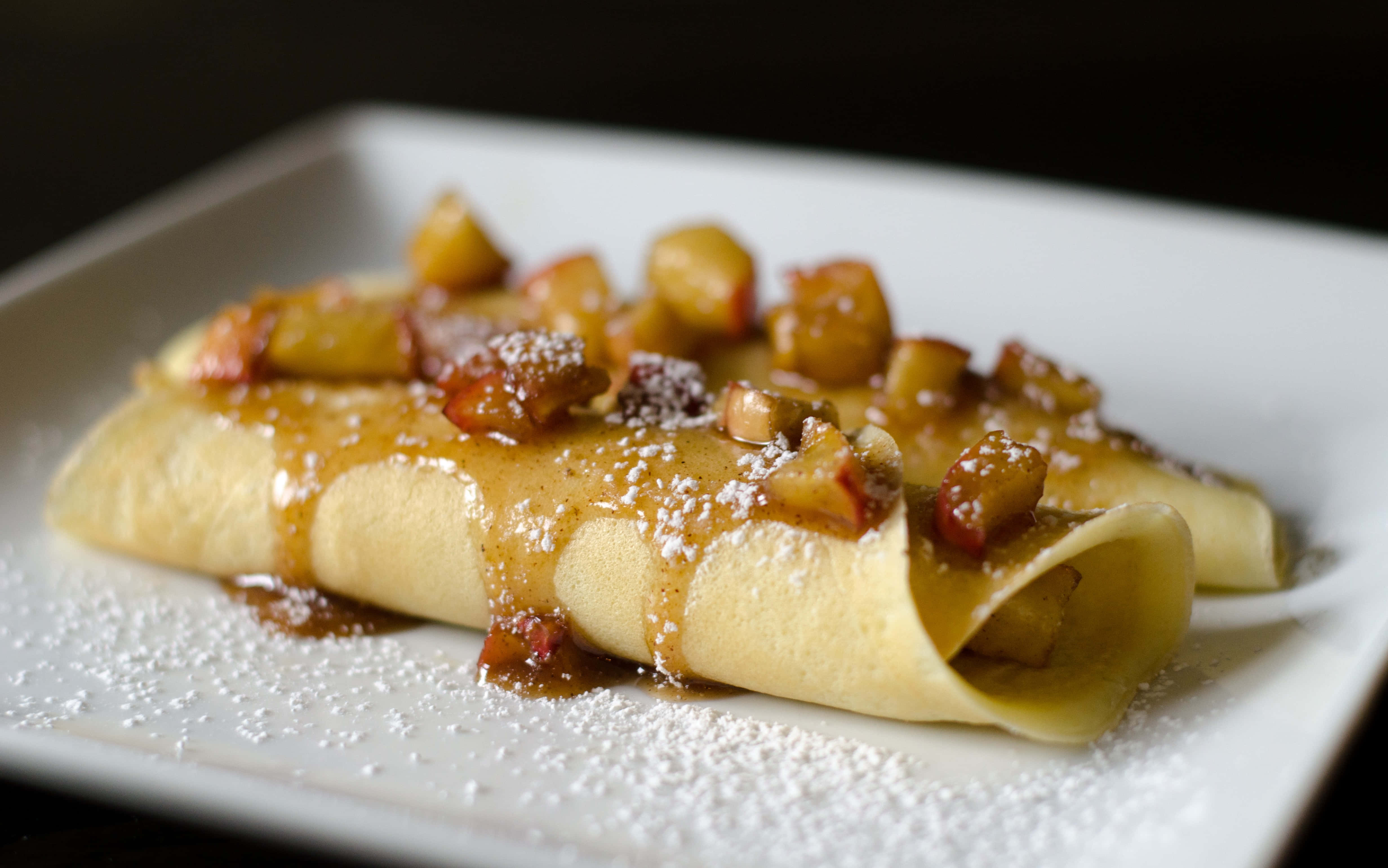 caramel 4927 x 3081, Decadent Caramel Drizzle, golden crepes, 4K Desktop Wallpaper