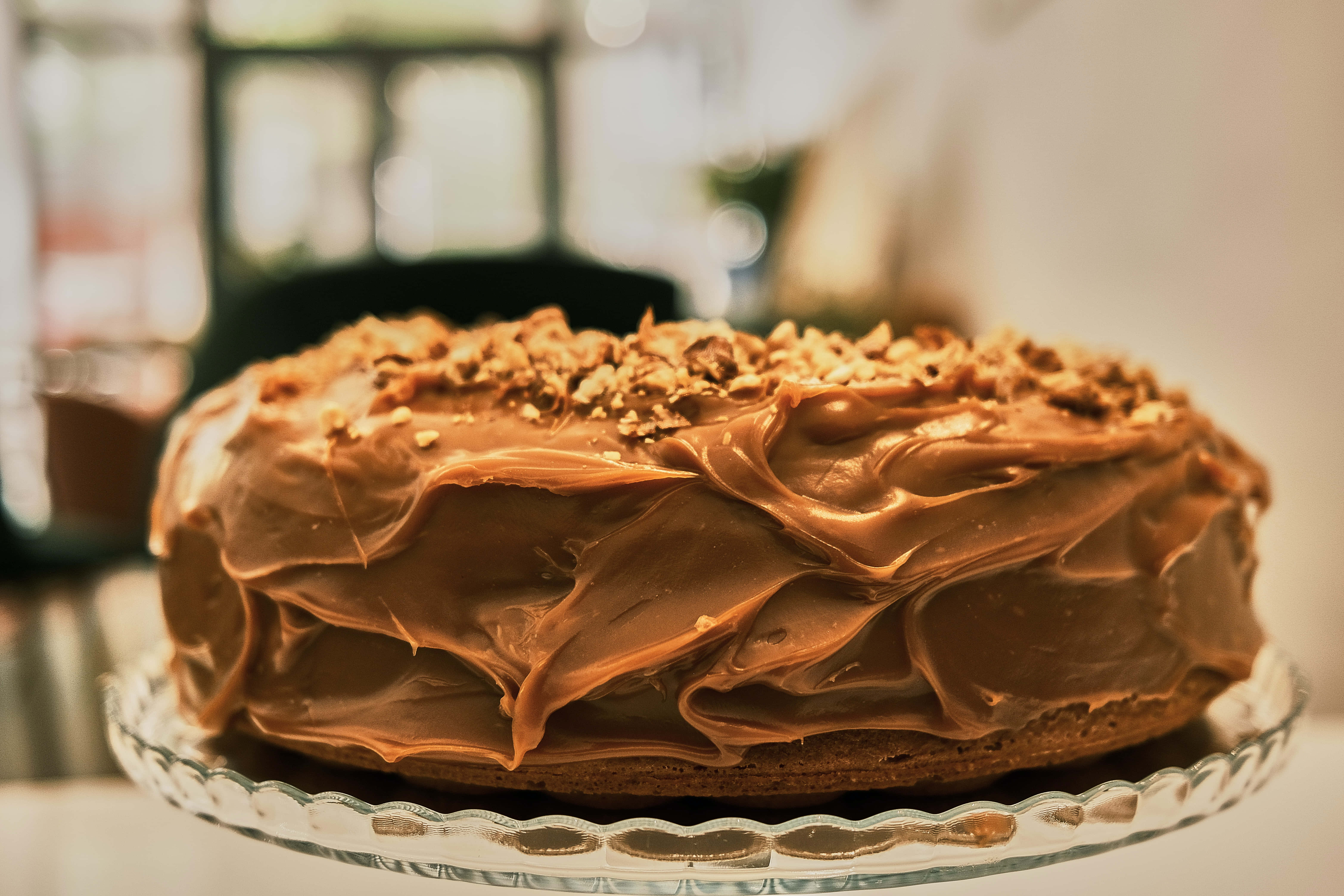 caramel 6240 x 4160, Scrumptious Caramel Drizzle, rich chocolate cake, 5K Desktop Wallpaper