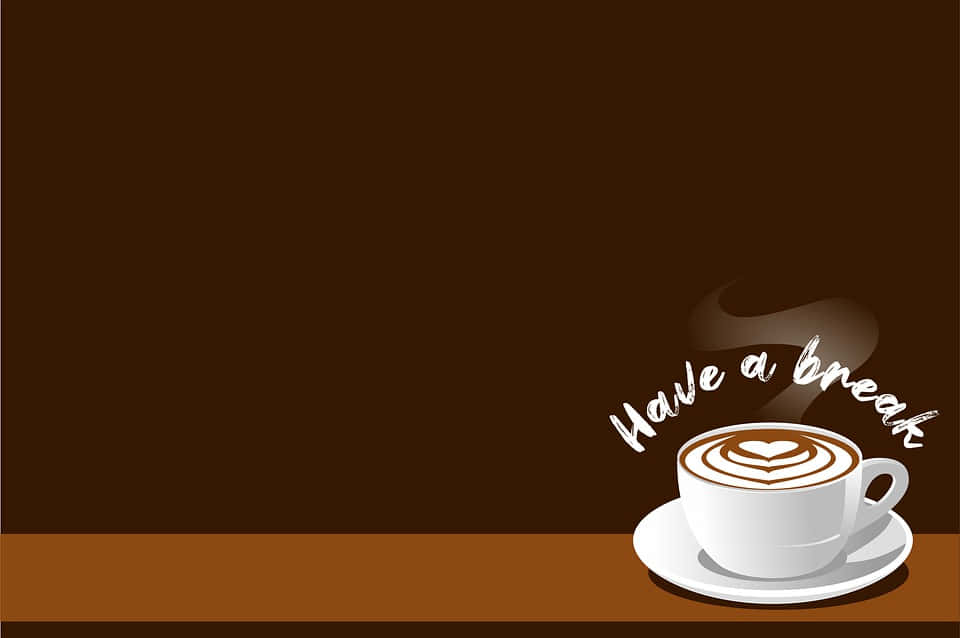 white coffee cup, heart latte art, saucer, SD Desktop Wallpaper