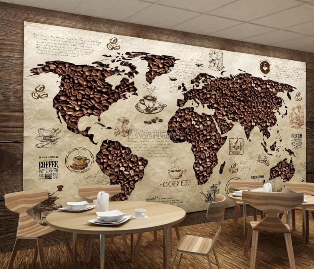 brown coffee, wooden table, steaming hot cup of brown coffee, SD Desktop Wallpaper