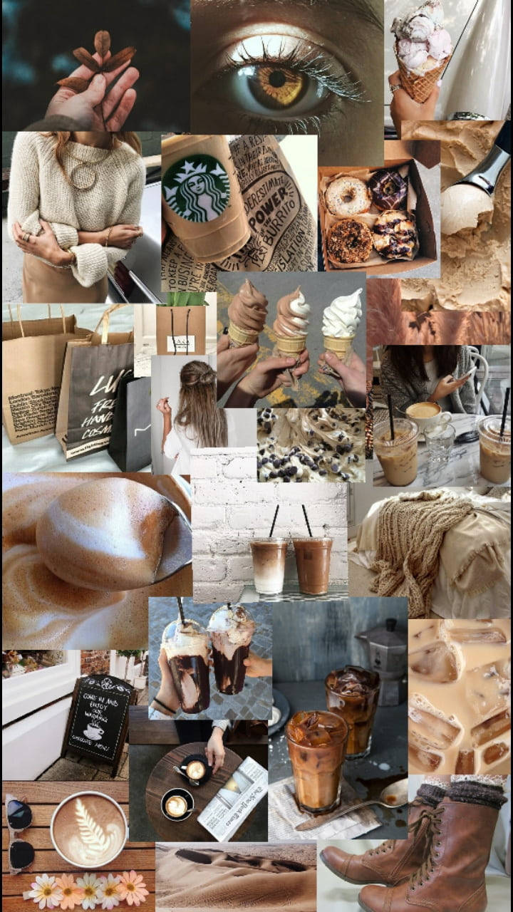 Aesthetic Brown Coffee, lattes, donuts, HD Phone Wallpaper