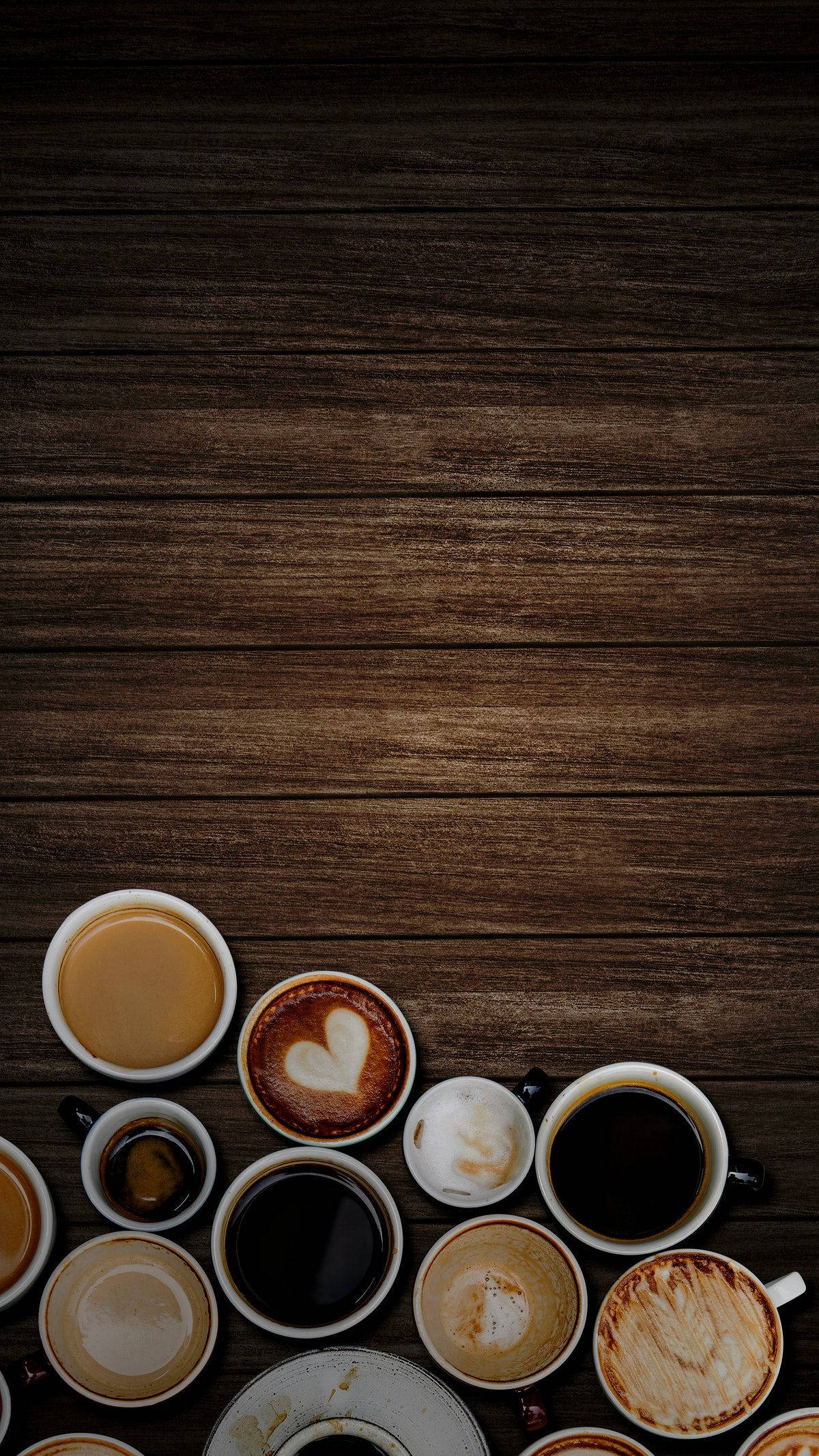 dark brown aesthetic, coffee cups, latte art, Full HD Phone Wallpaper