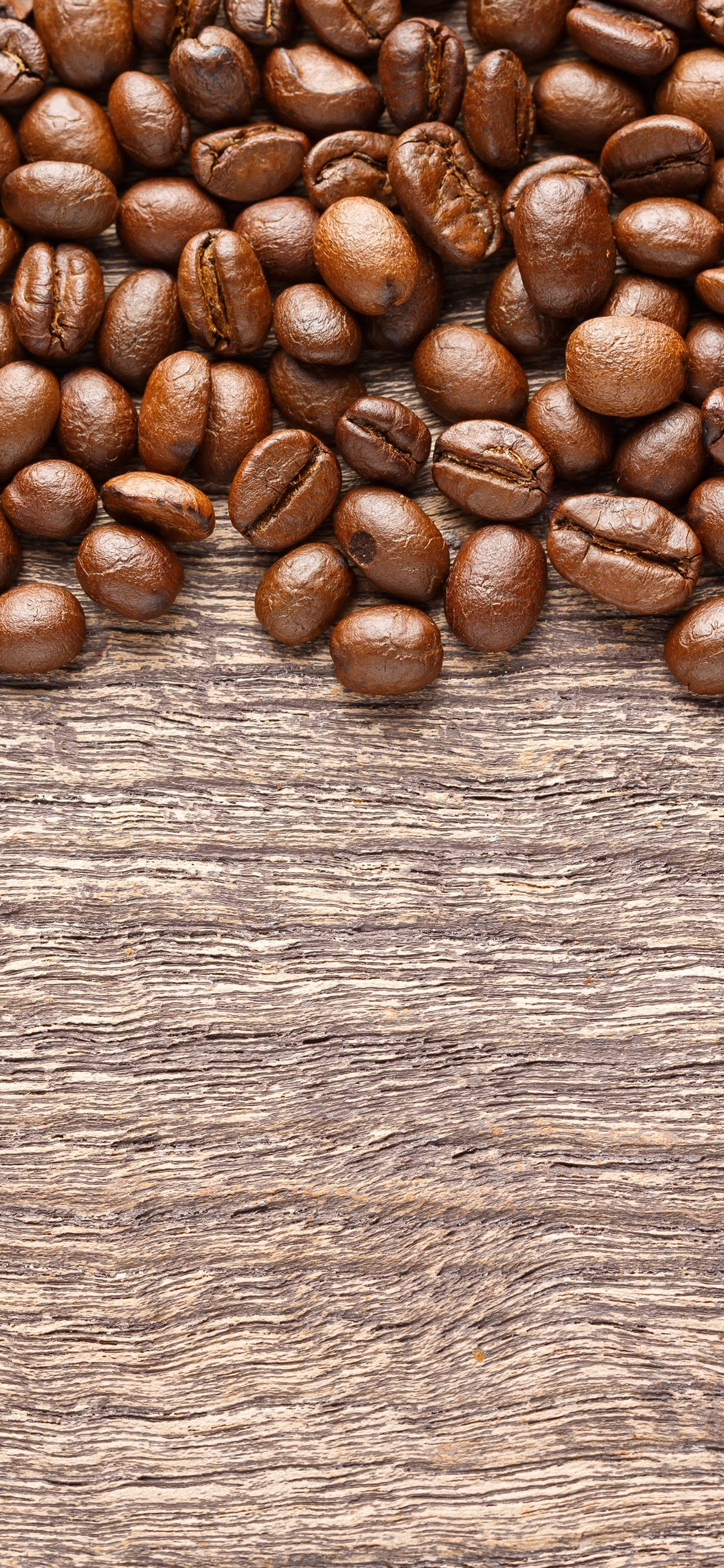 freshly roasted coffee beans, rich brown, textured wooden surface, Full HD Phone Wallpaper