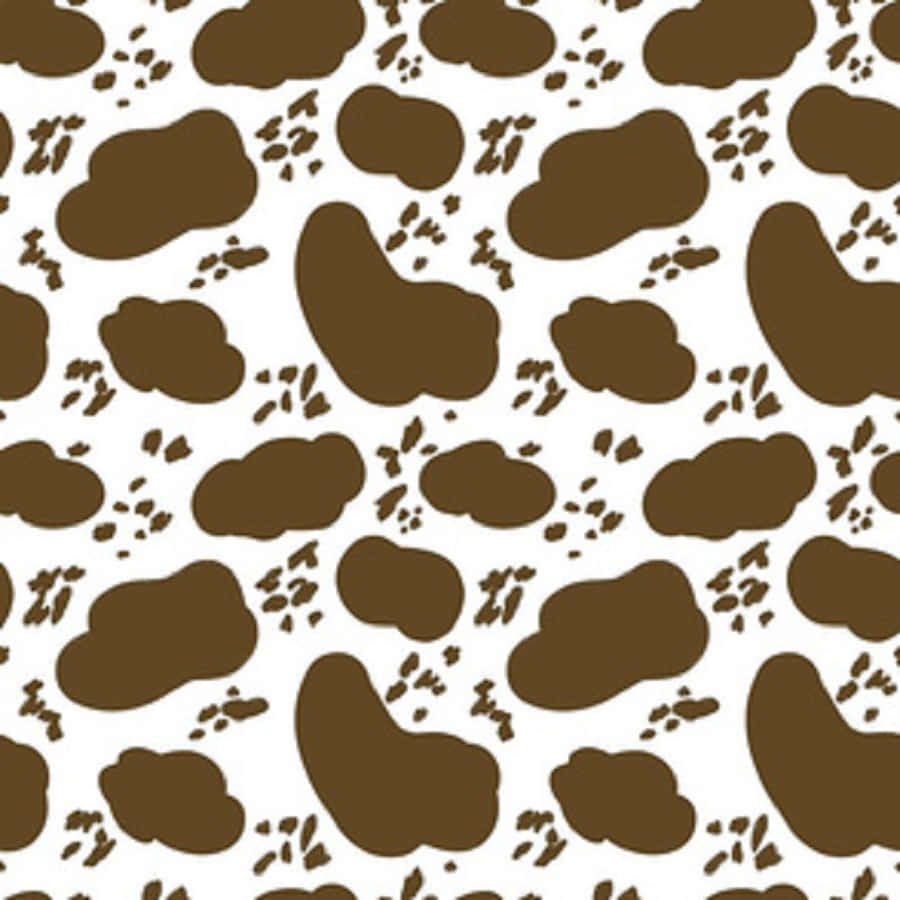Brown Cow Print, brown cow spots, white background, SD Desktop Wallpaper