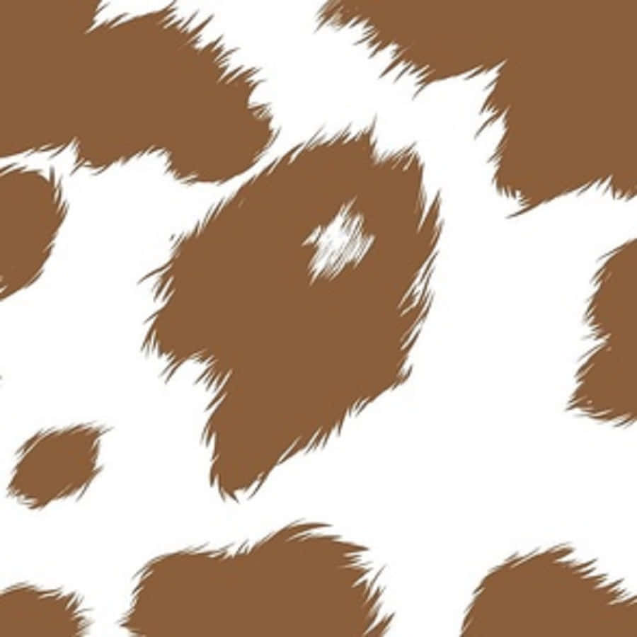 Brown Cow Print, white background, textured brushstroke edges, SD Desktop Wallpaper