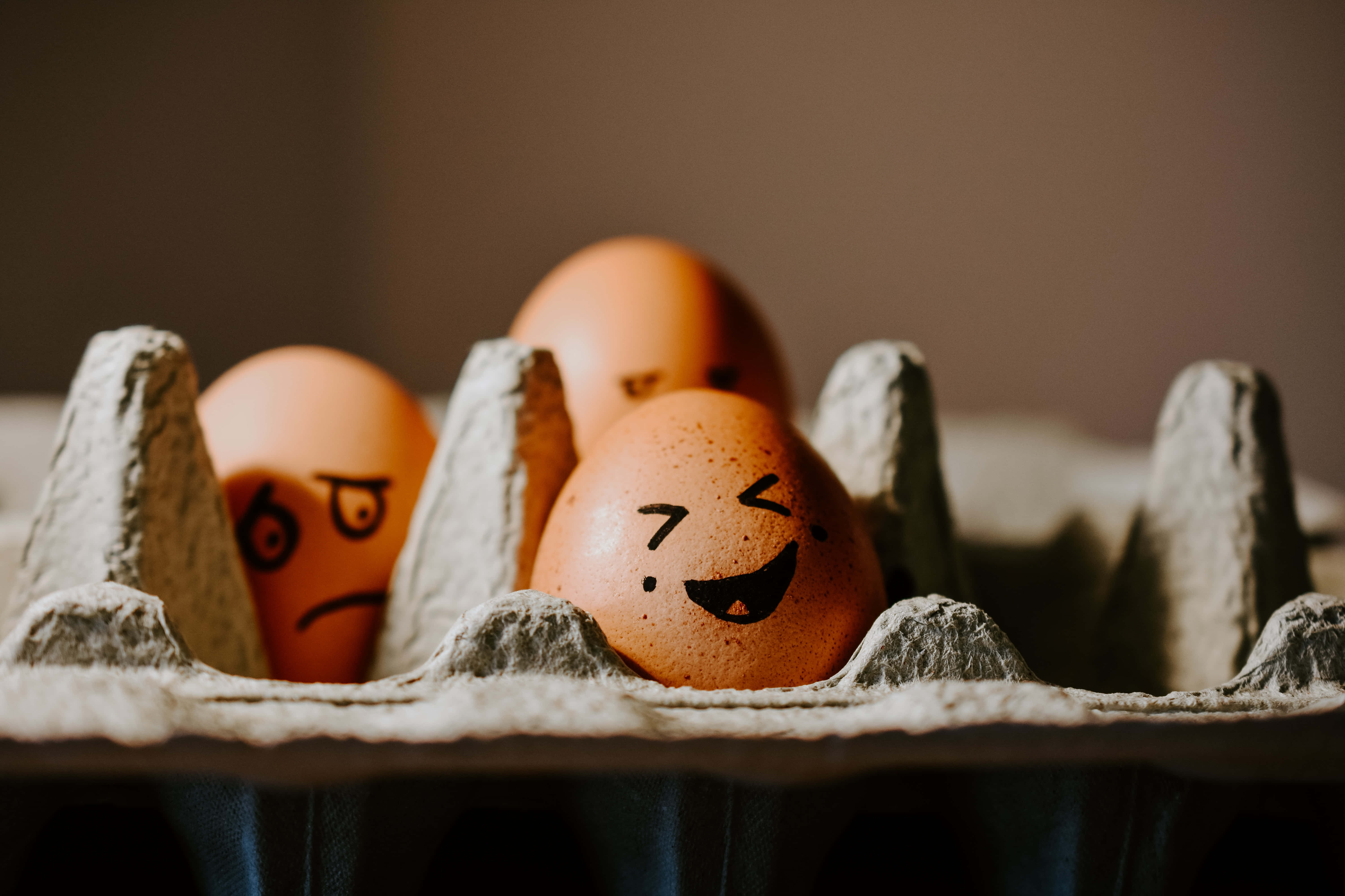 brown eggs, cardboard carton, smiling egg, 5K Desktop Wallpaper