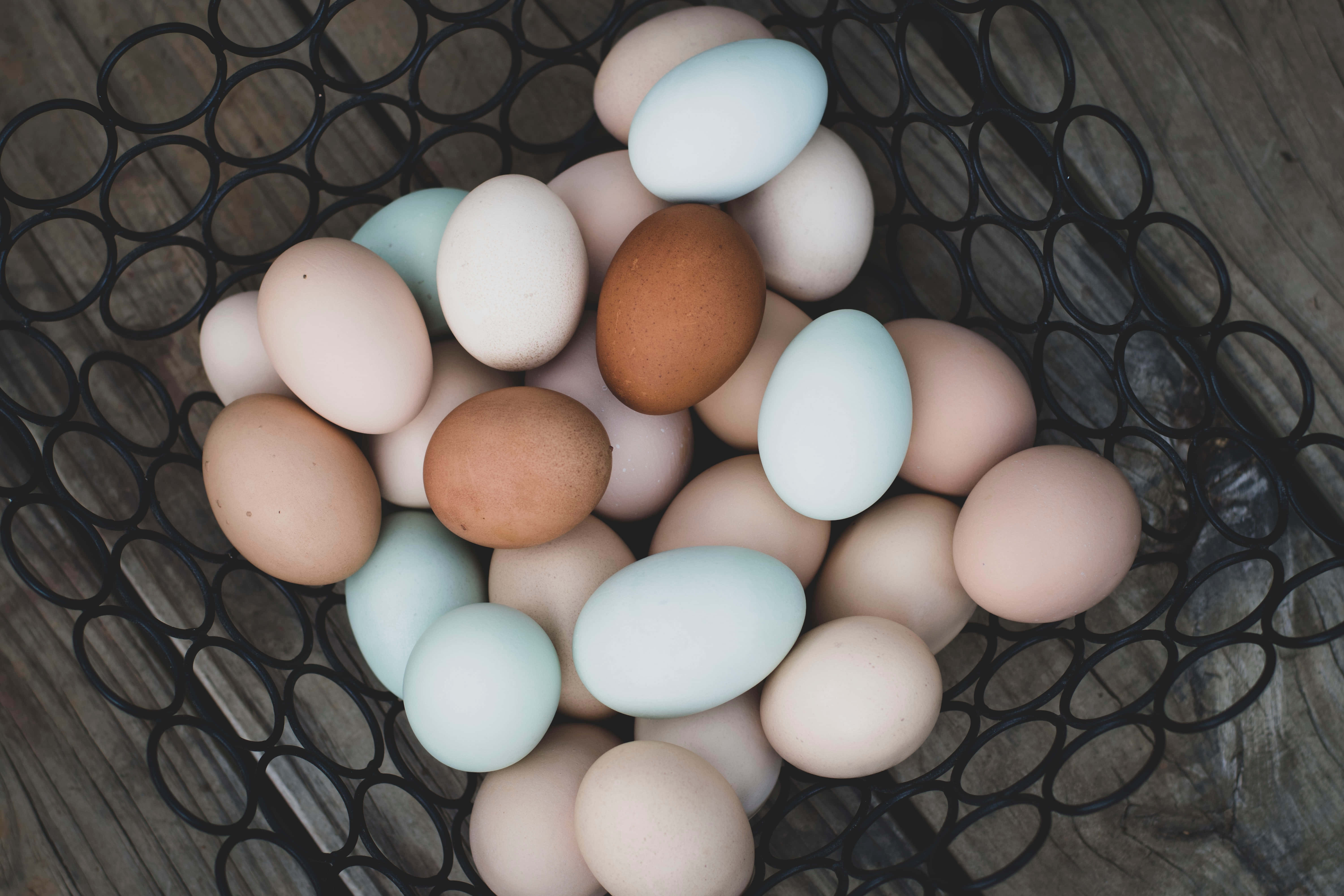 Brown Eggs 6000 x 4000, basket of fresh brown eggs, pastel and earth-toned eggs, 5K Desktop Wallpaper