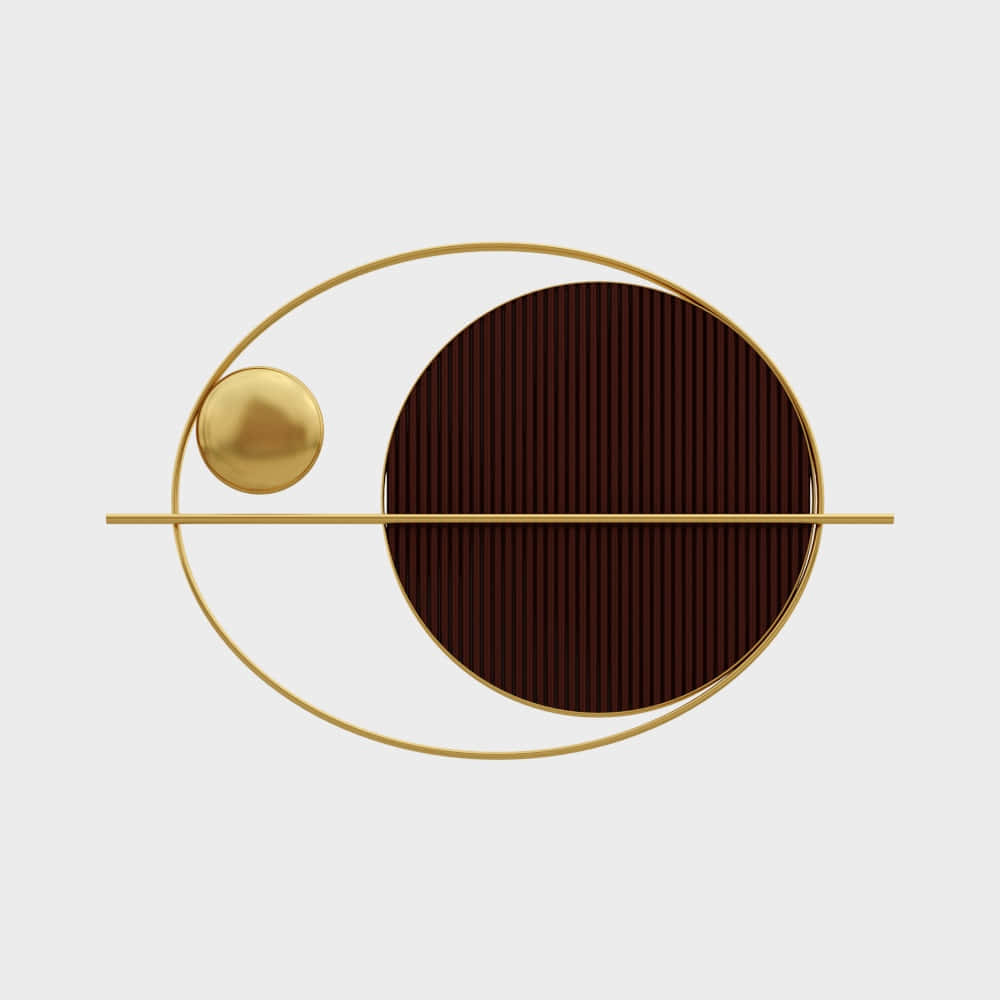 brown geometric, dark brown circle, vertical stripes, SD Desktop Wallpaper