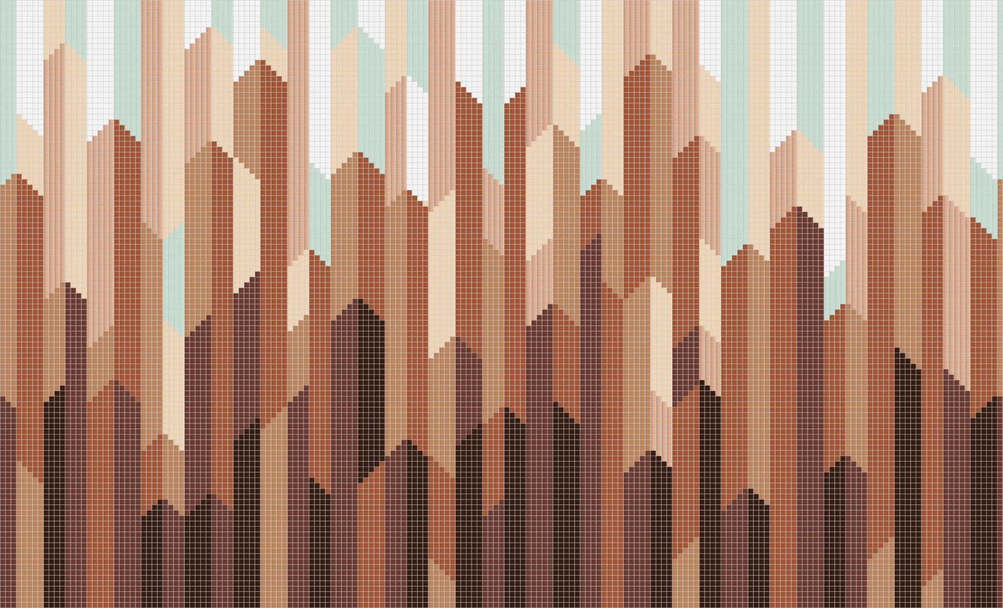 Brown Geometric, earth tones, mint green sky, Full HD Desktop Wallpaper
