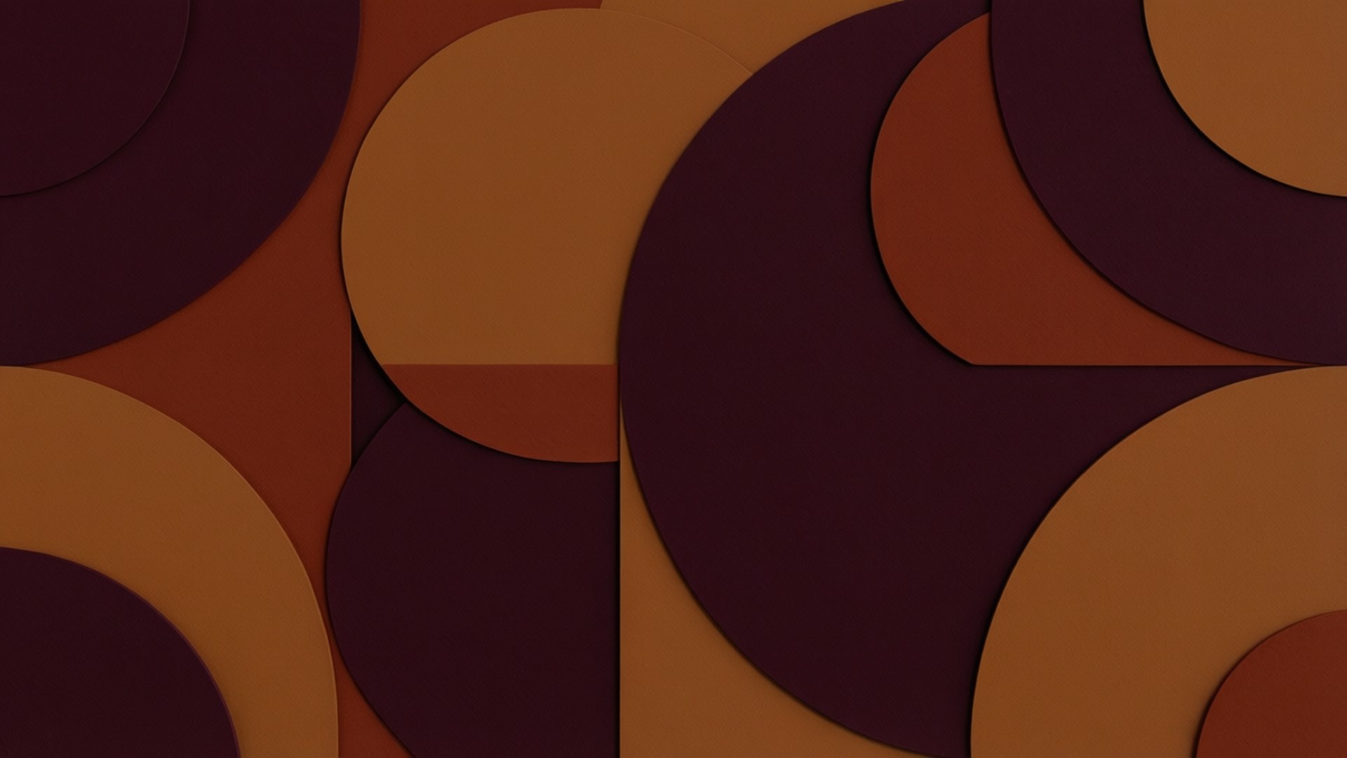 overlapping brown circles, rich burgundy, burnt orange, Full HD Desktop Wallpaper