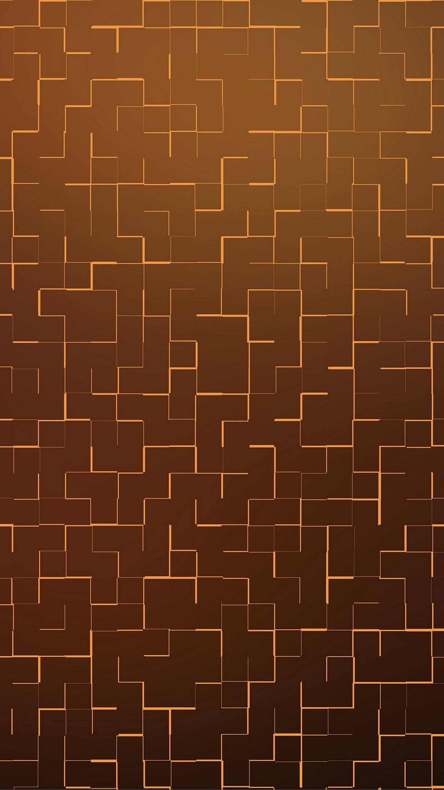 brown iPhone, glowing orange lines, interconnected squares, 2K Phone Wallpaper