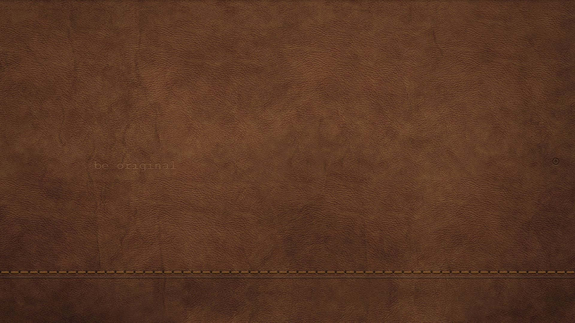 brown leather, subtle stitching, faint embossed text, Full HD Desktop Wallpaper