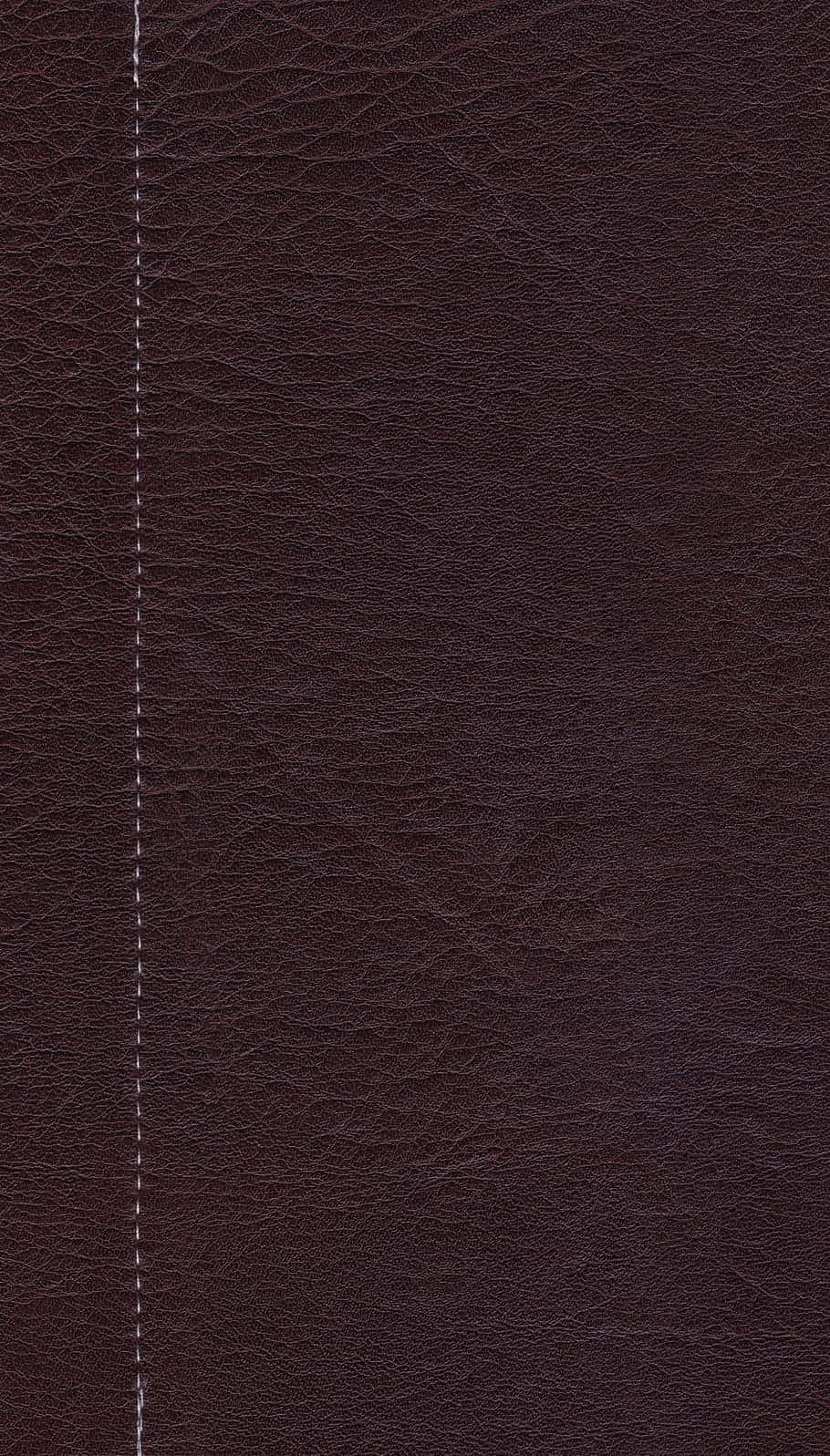 dark brown leather, textured leather, vertical line of white stitching, HD Phone Wallpaper