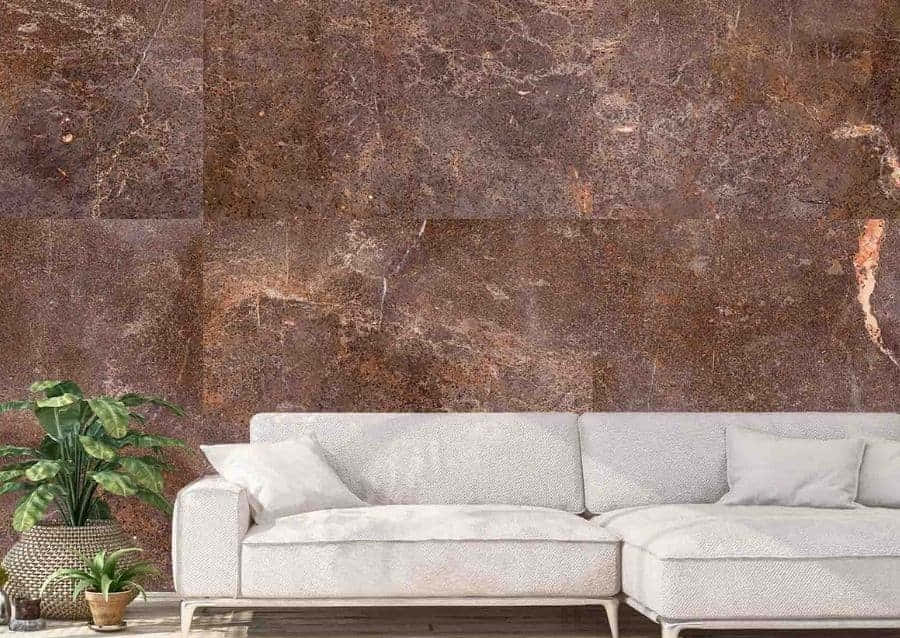 Brown Marble, white textured sofa, rich brown marble wall, SD Desktop Wallpaper
