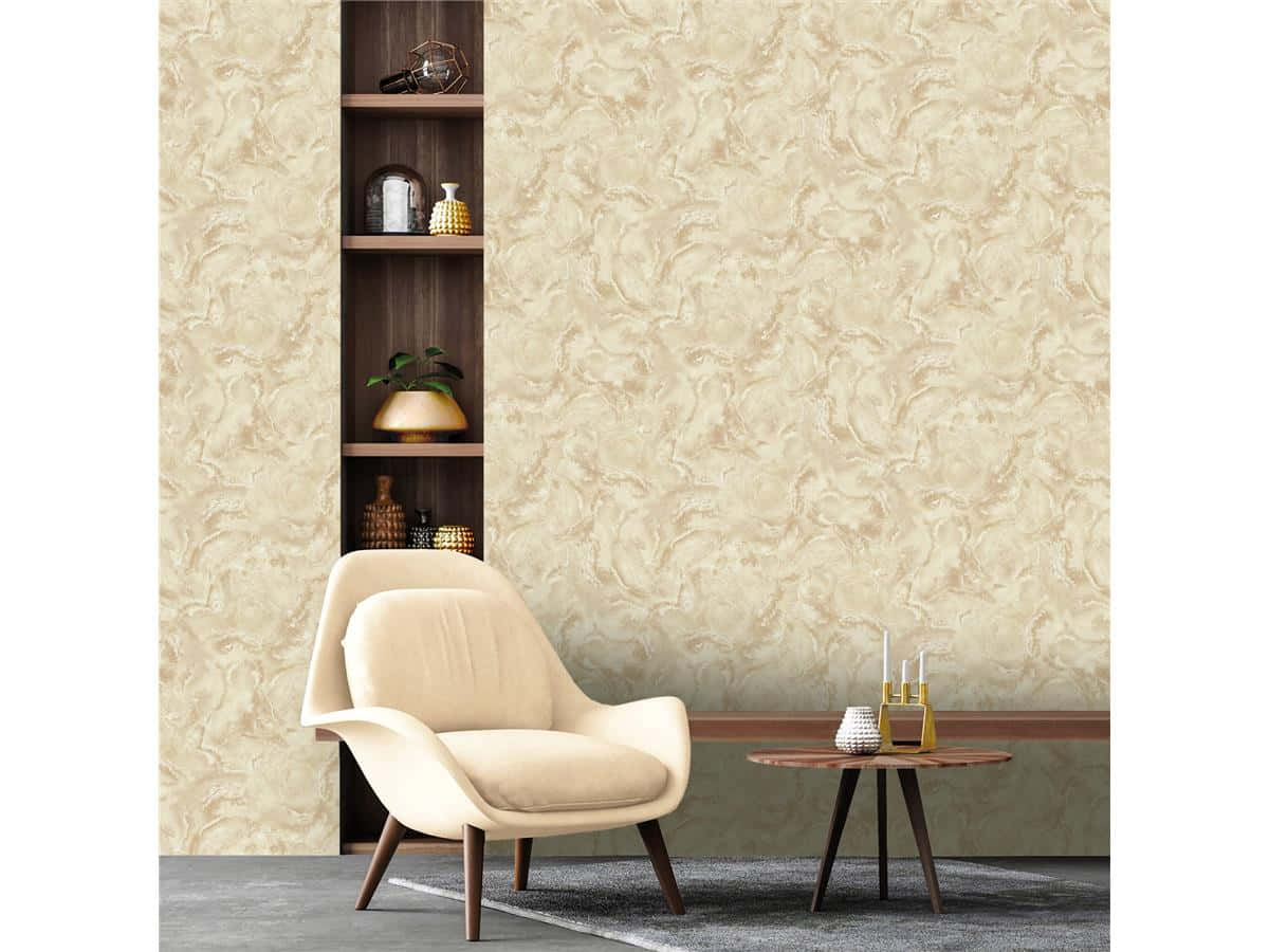 Brown Marble, cream armchair, wooden side table, SD Desktop Wallpaper