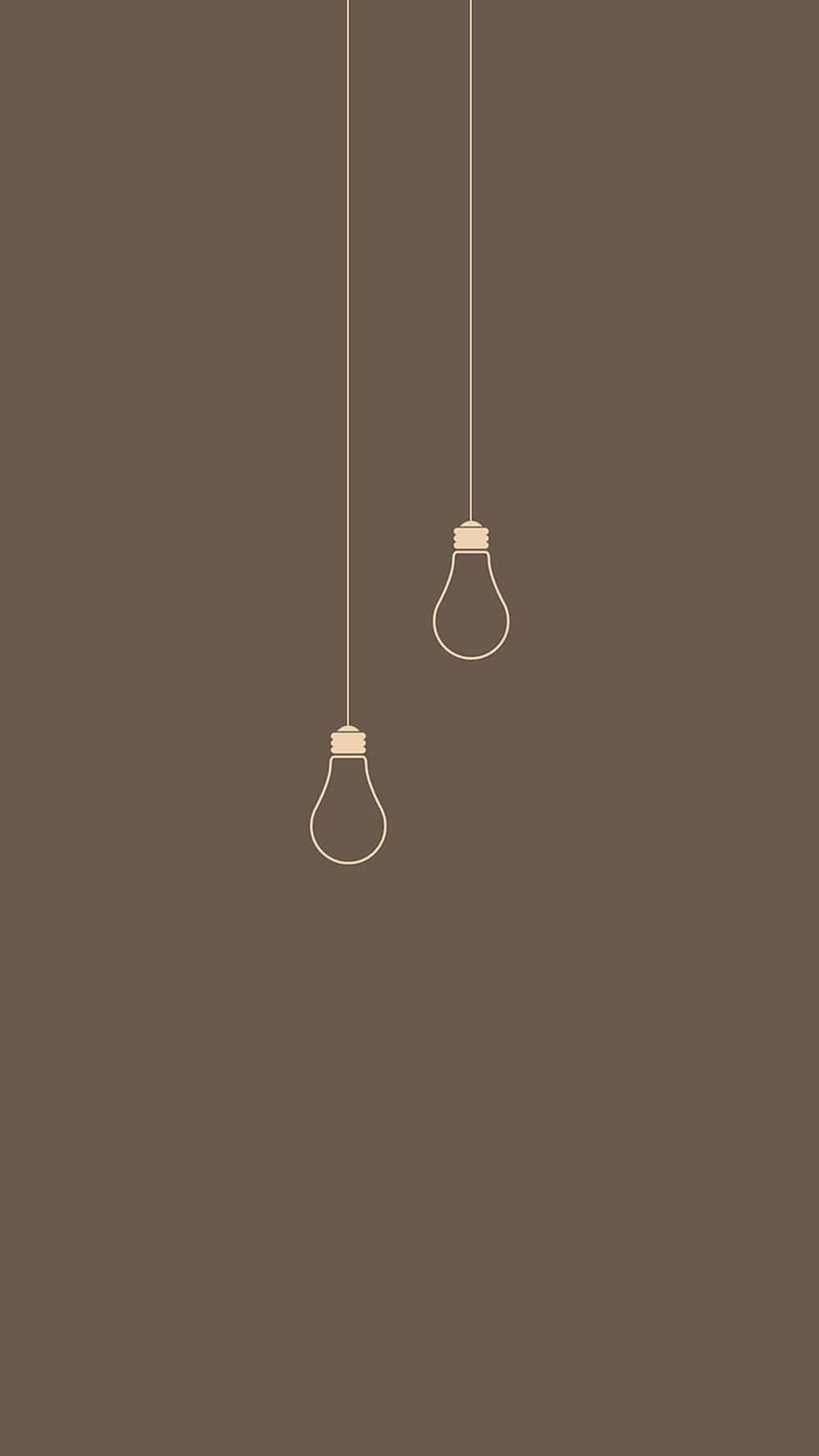 Brown Minimalist, minimalist light bulbs, thin cords, HD Phone Wallpaper