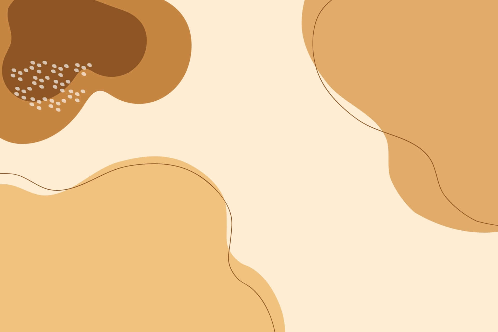 brown minimalist, beige brown, white dots, Full HD Desktop Wallpaper