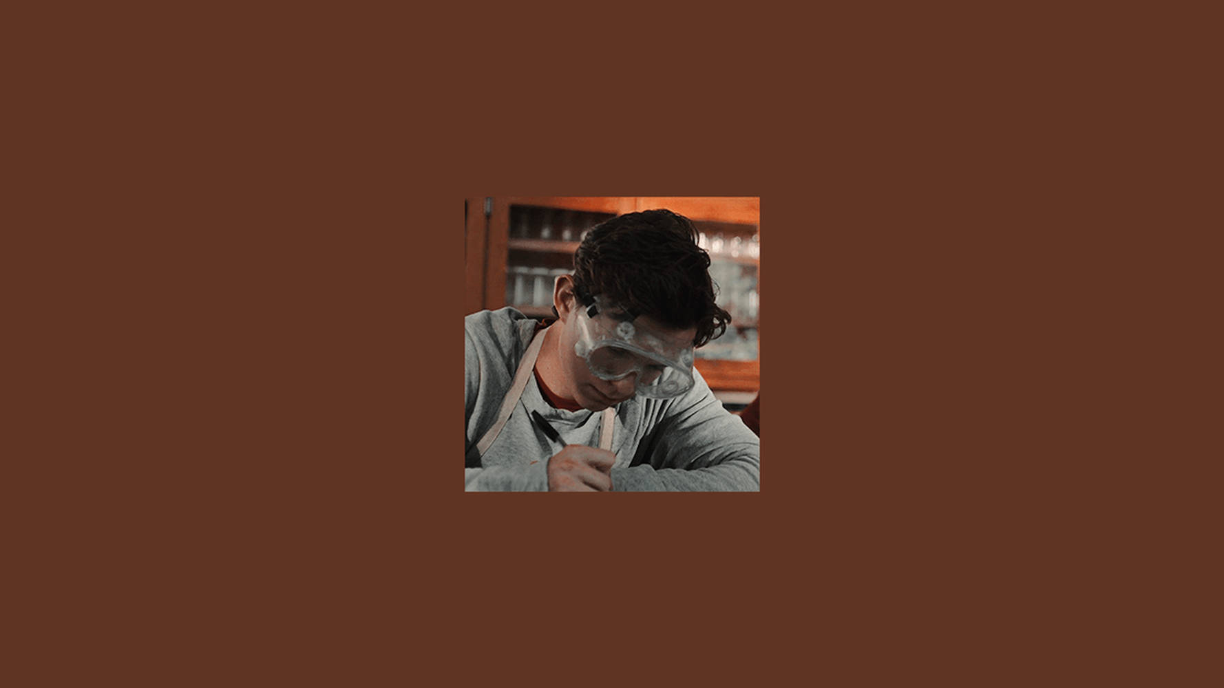 brown aesthetic, goggles, laptop, HD Desktop Wallpaper