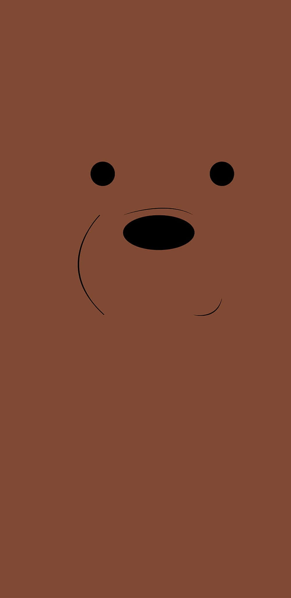 Brown Minimalist, bear, black line drawing, Full HD Phone Wallpaper
