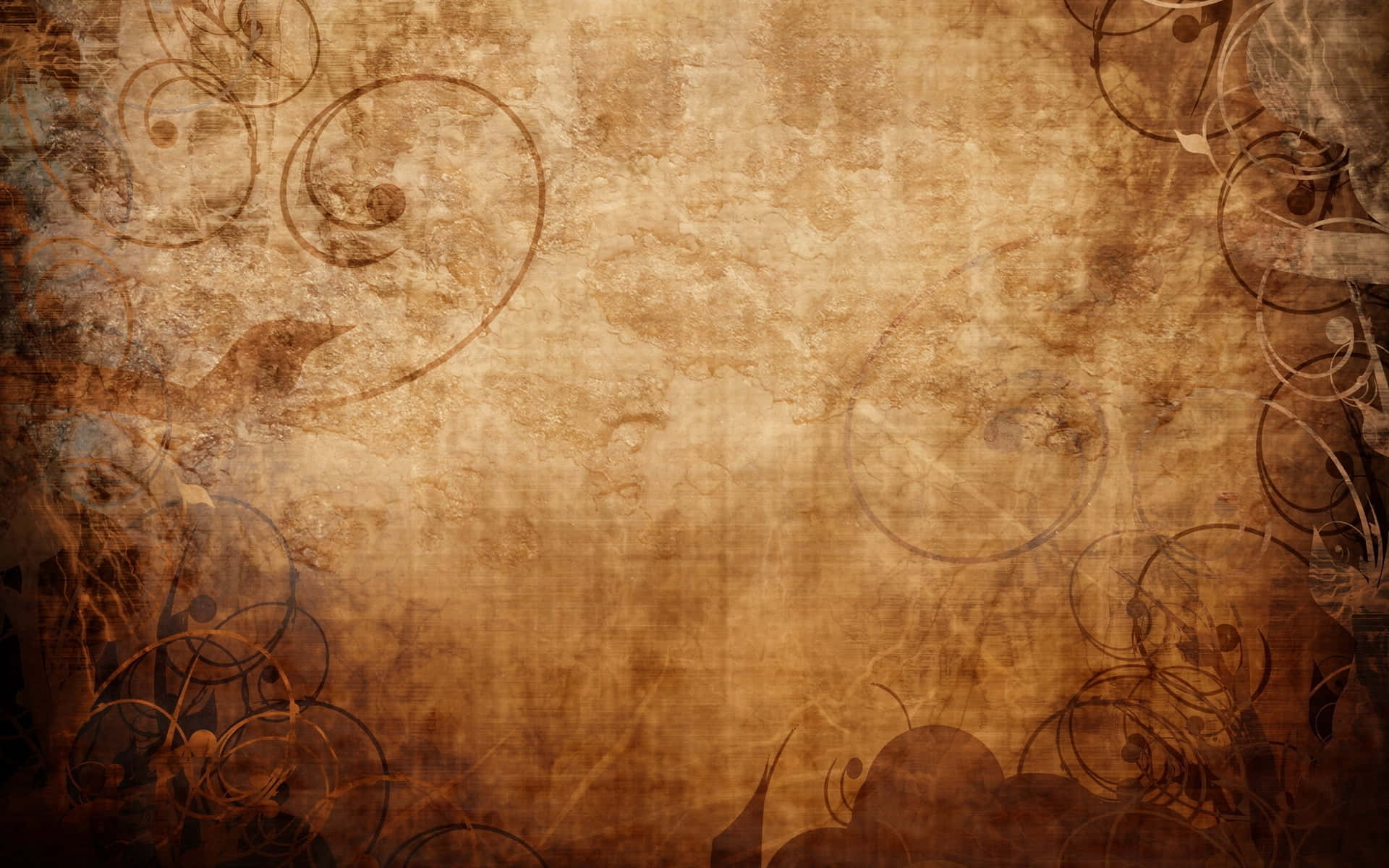 brown paper, vintage parchment texture, dark brown filigree patterns, Full HD Desktop Wallpaper