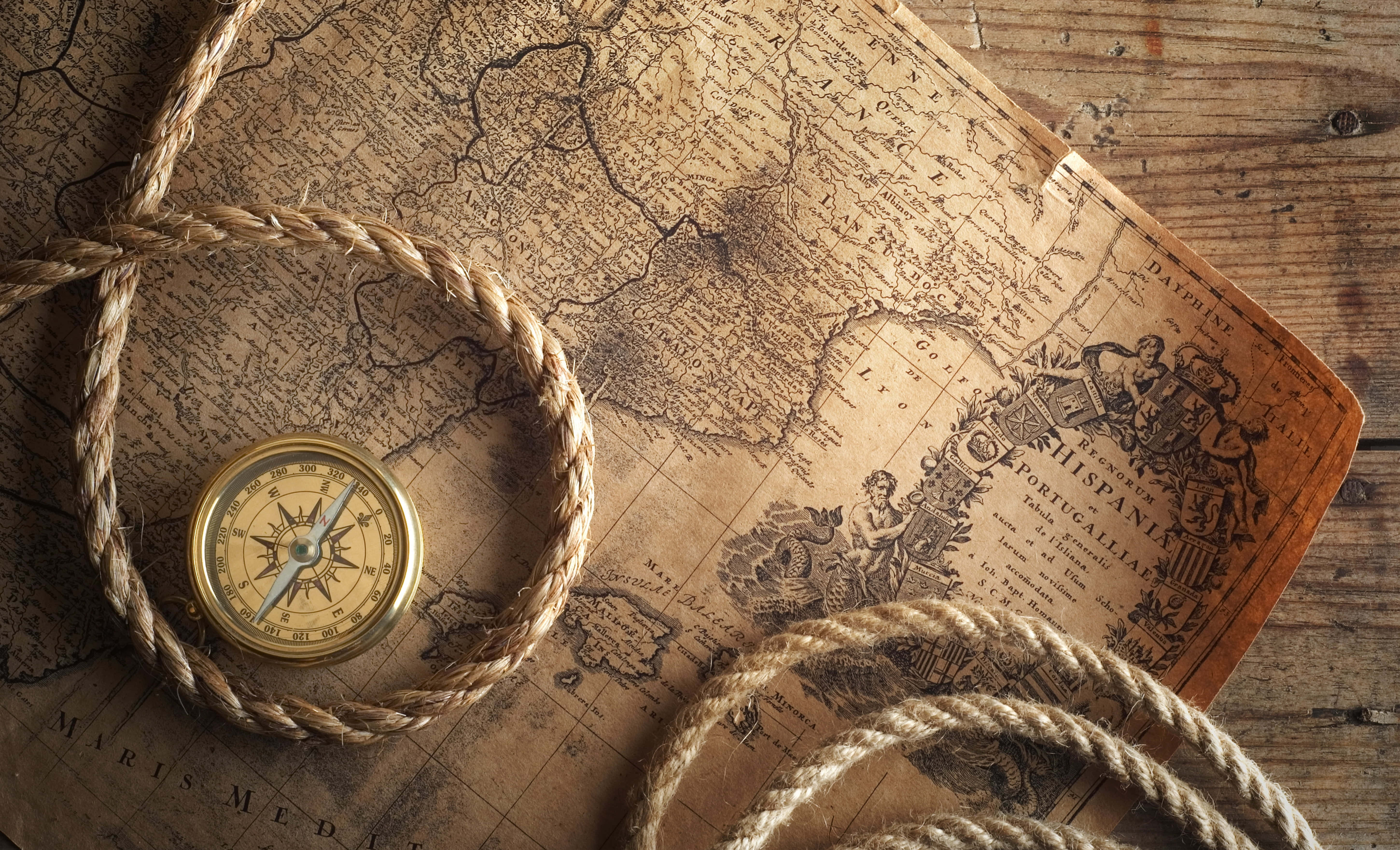 Brown Paper, 5800 x 3523, antique compass, 5K Desktop Wallpaper