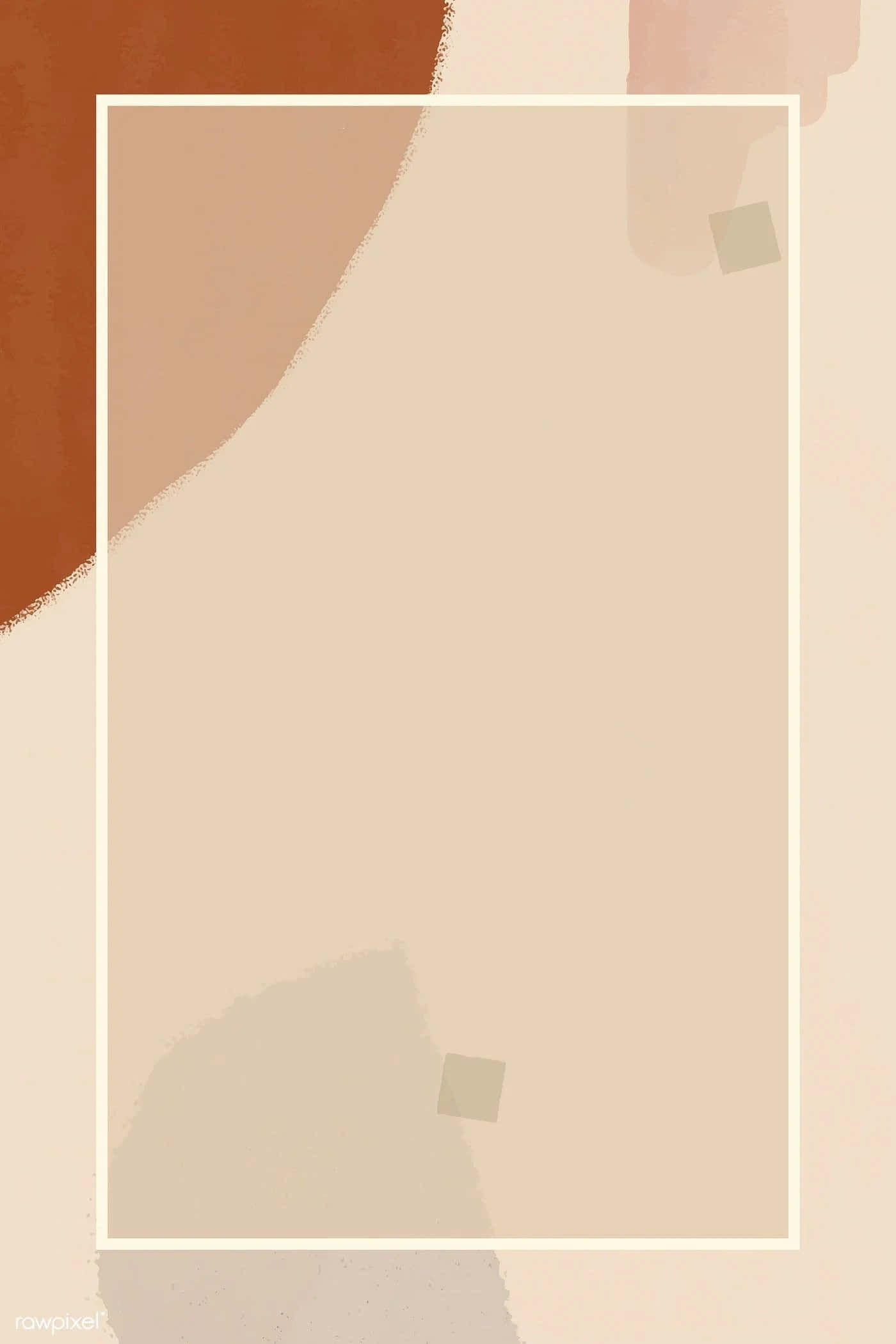 brown pastel aesthetic, soft earthy tones, central white frame, Full HD Phone Wallpaper