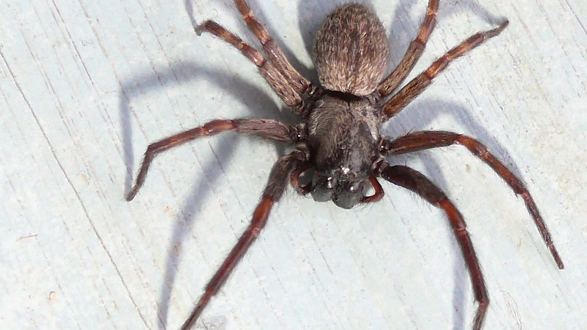 Brown Recluse Spider, pale wooden surface, hairy legs, Full HD Desktop Wallpaper
