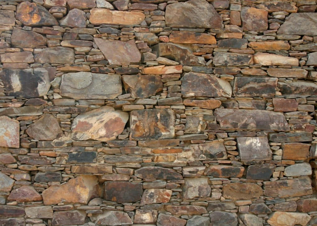 Brown Stone, rustic stone wall, irregularly shaped rocks, SD Desktop Wallpaper