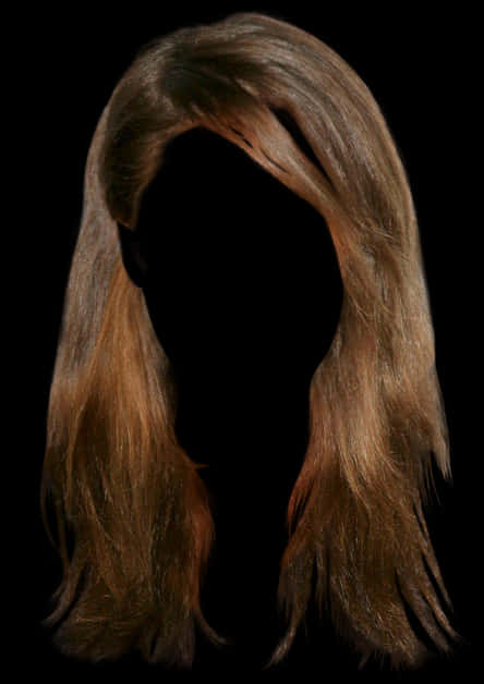 brown wig, black background, long layered brown hair, SD Phone Wallpaper