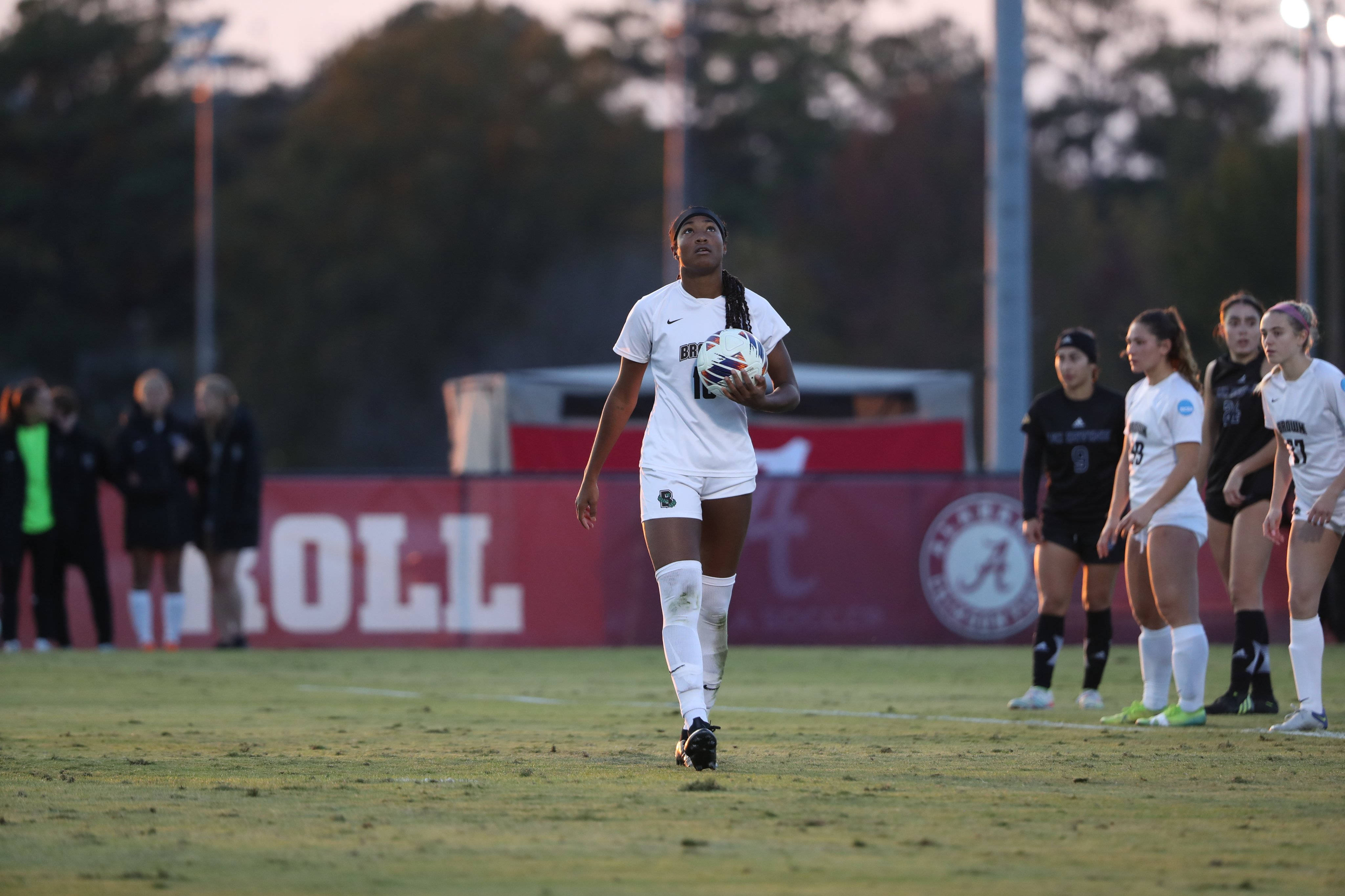 Brown University, female soccer player, white uniform, 4K Desktop Wallpaper