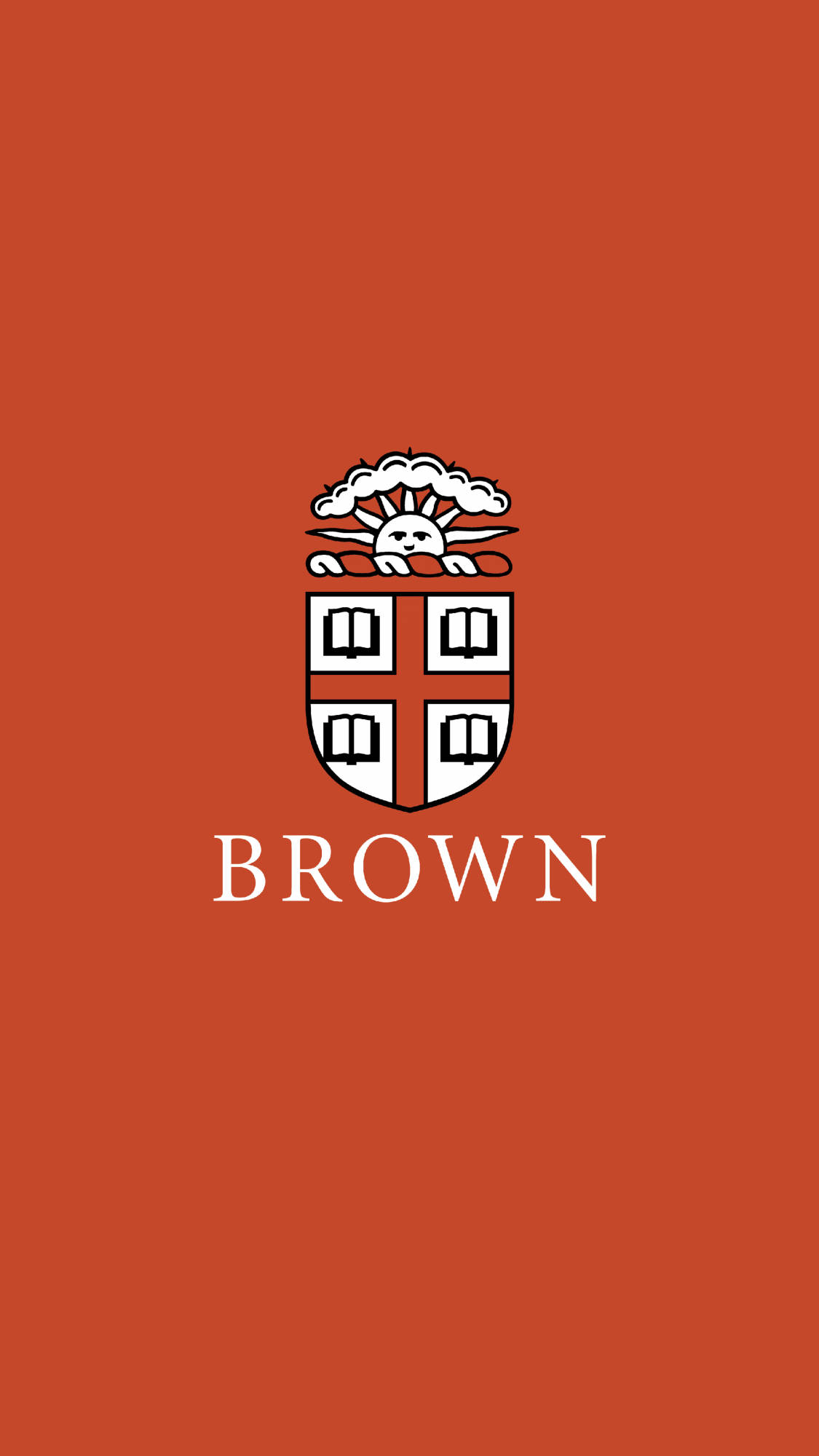 Brown University, deep orange, white crest, Full HD Phone Wallpaper