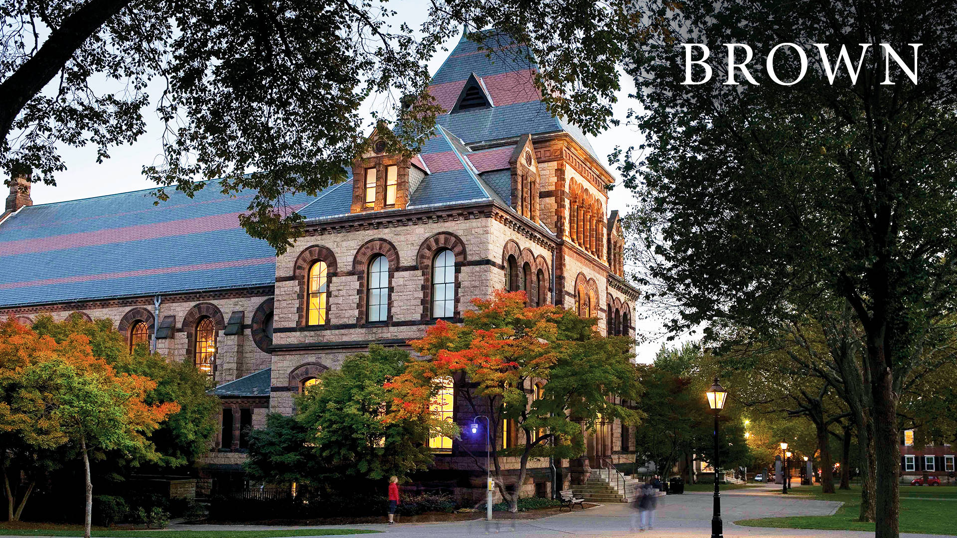 Brown University, stone university building, arched windows, Full HD Desktop Wallpaper