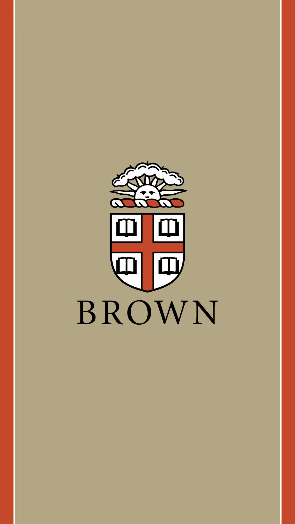 Brown University, logo, light brown, Full HD Phone Wallpaper