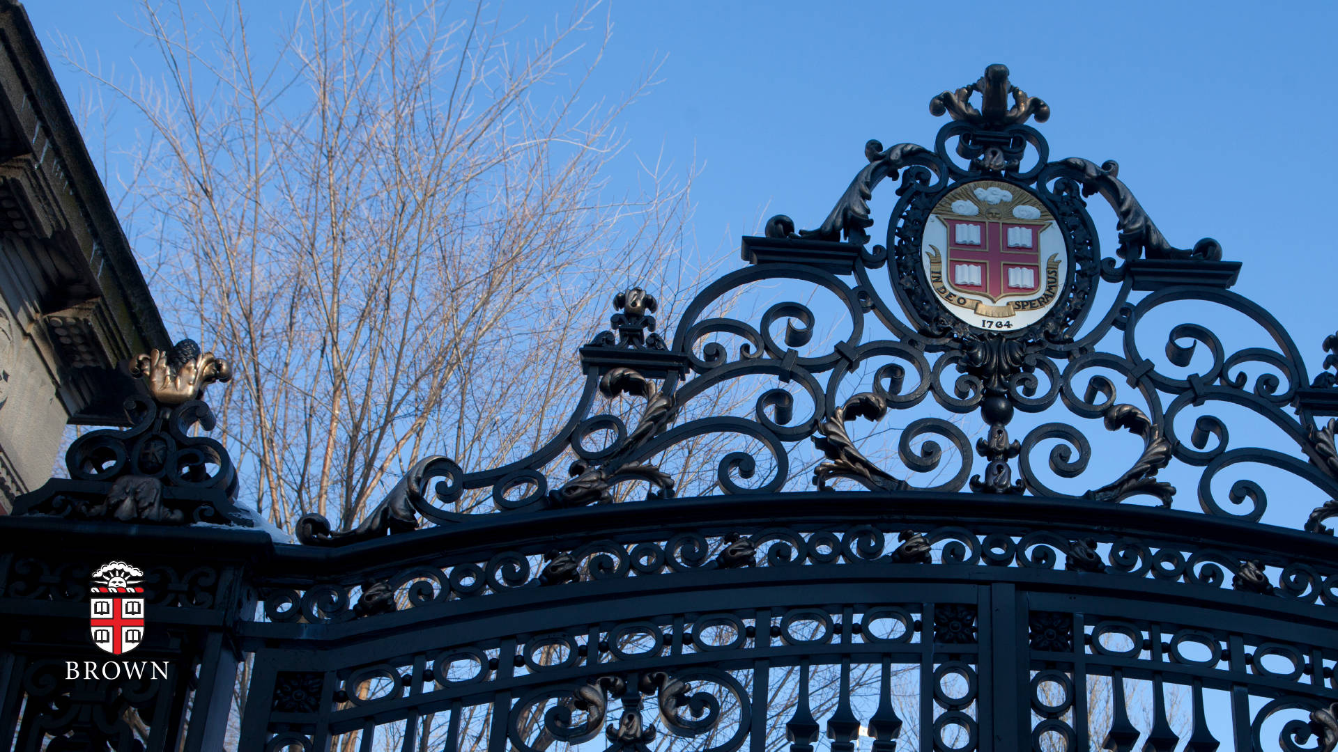 Brown University, gate, black wrought iron, Full HD Desktop Wallpaper