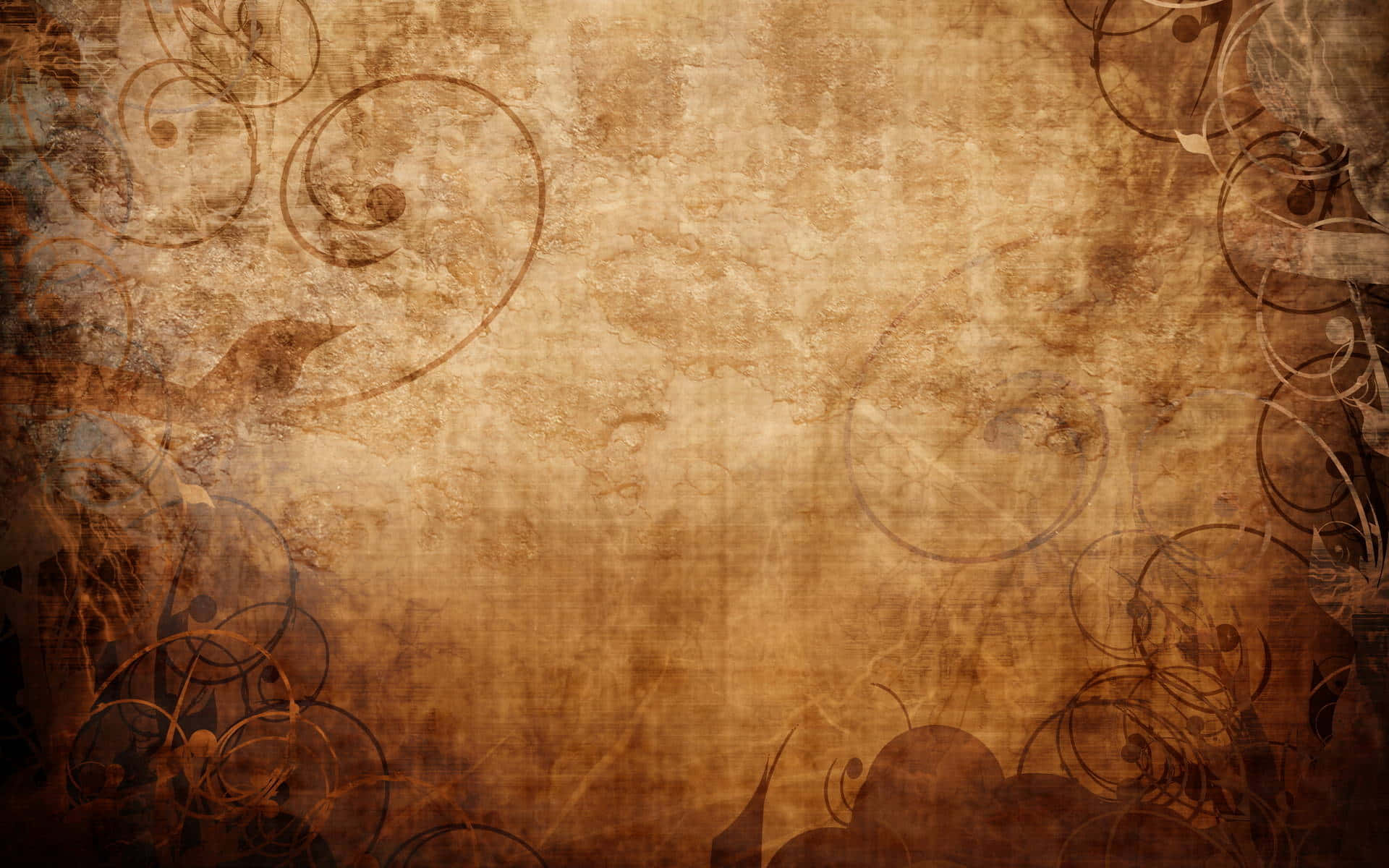 brown vintage, parchment texture, dark brown ornamental patterns, Full HD Desktop Wallpaper