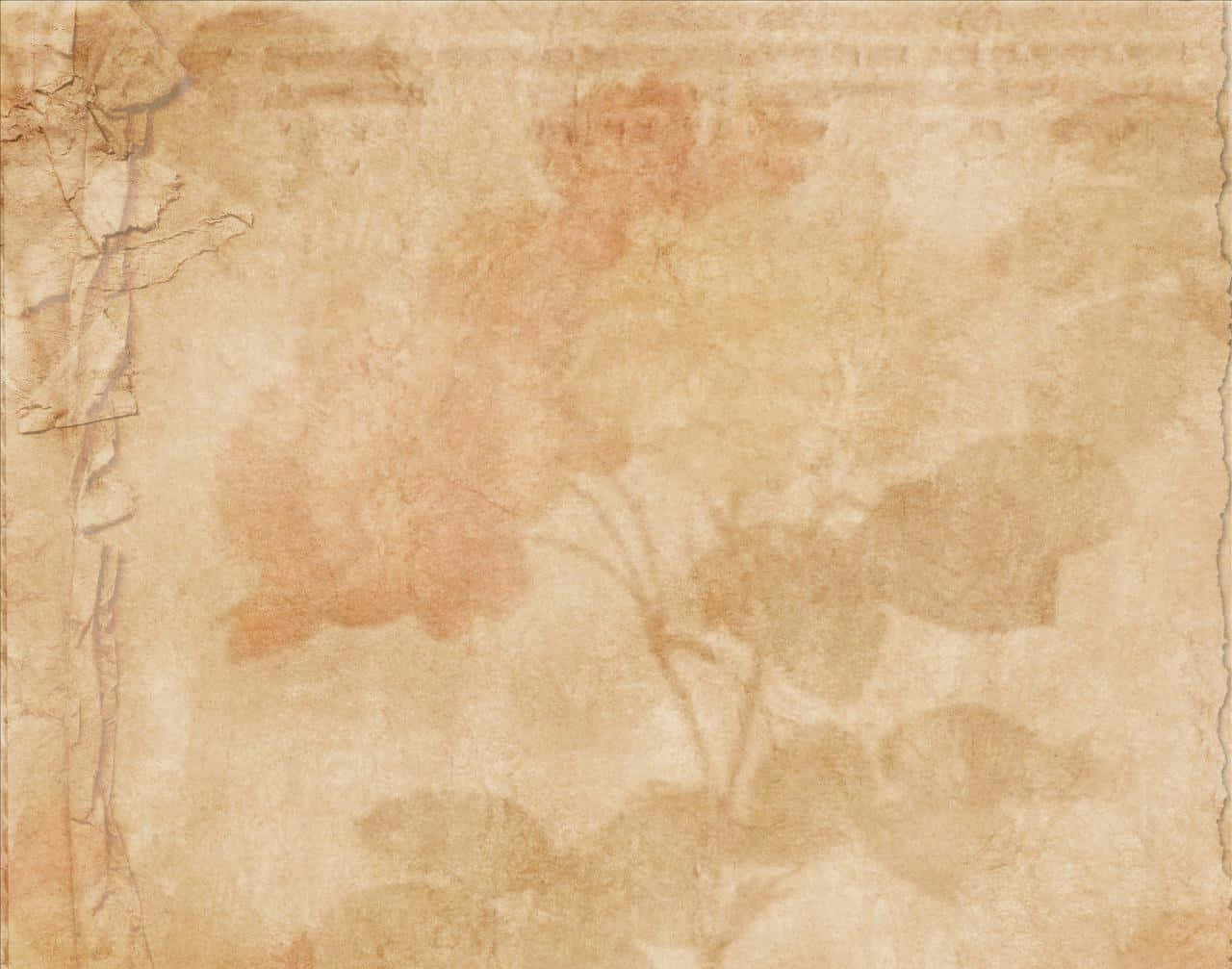 Brown Vintage, parchment, faded floral stains, HD Desktop Wallpaper