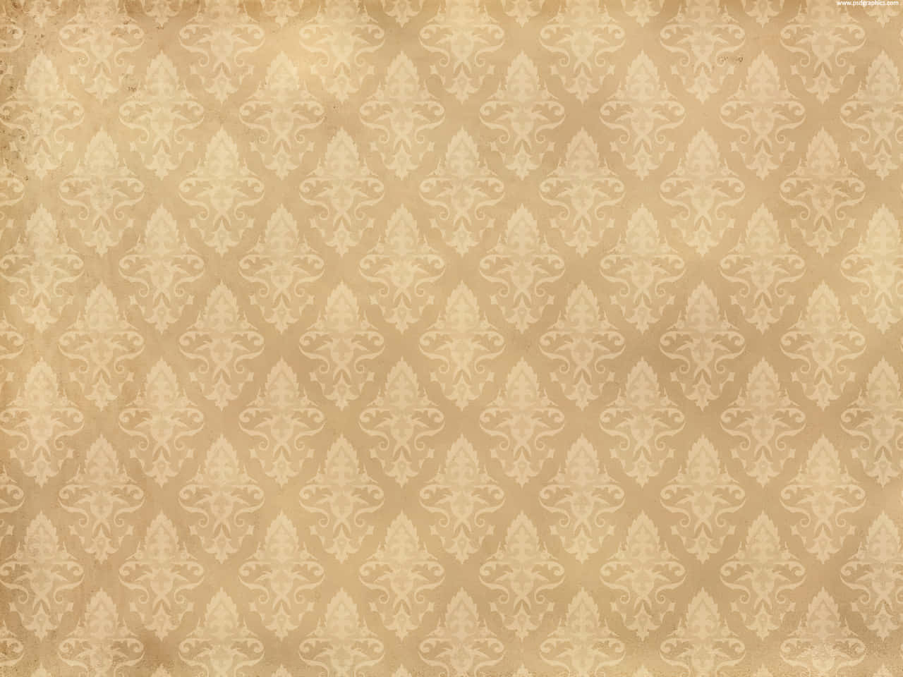 brown vintage, beige damask, ornate repeating patterns, HD Desktop Wallpaper