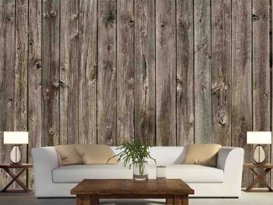 brown wood, rustic weathered wood plank wall, modern white sofa, SD Desktop Wallpaper