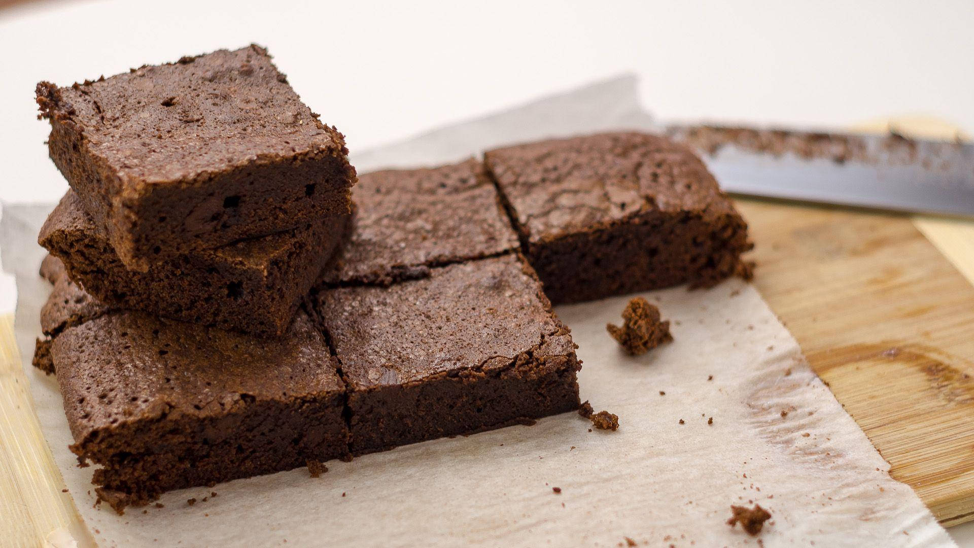 Brownies, square pieces, parchment paper, Full HD Desktop Wallpaper