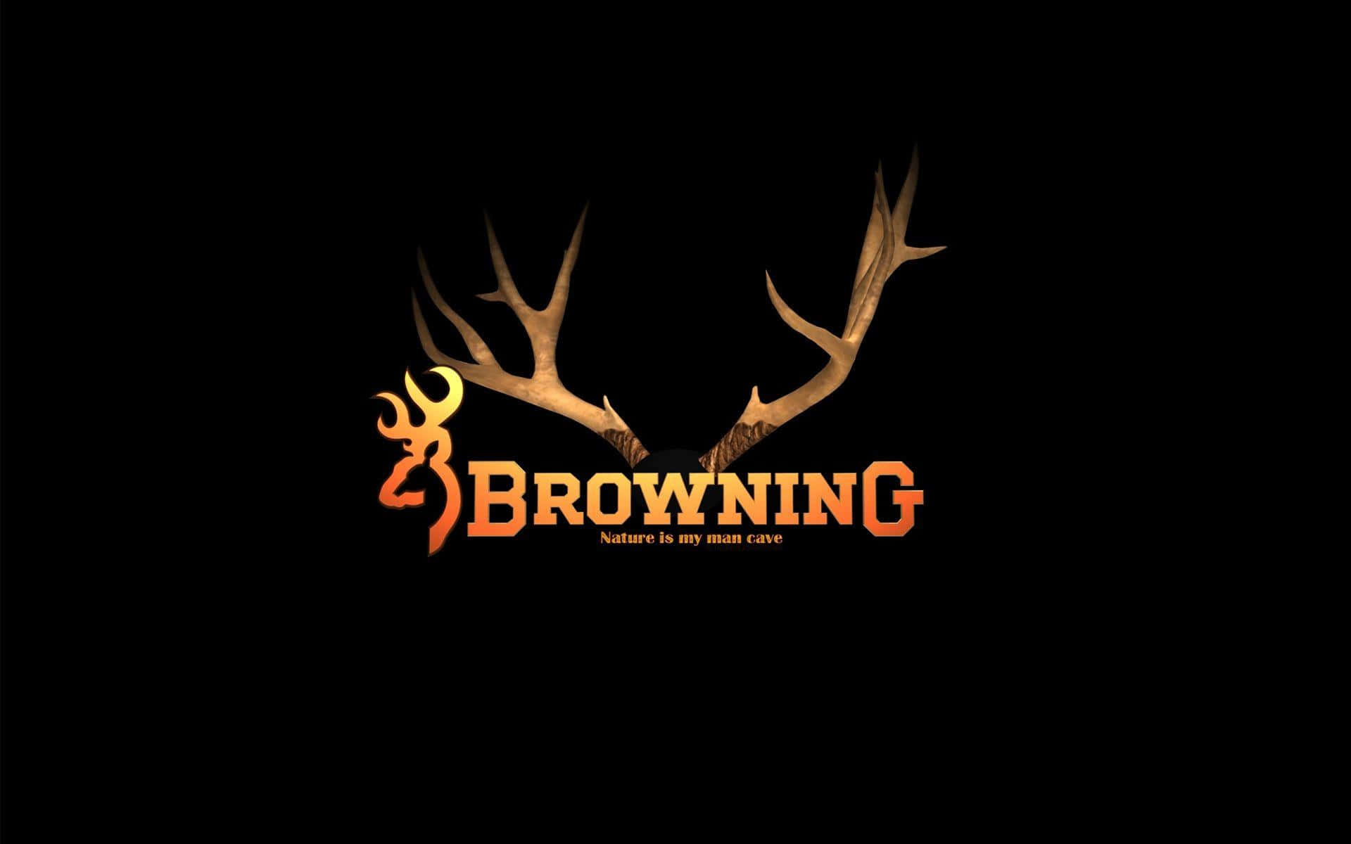 Browning, glowing orange antlers, black background, Full HD Desktop Wallpaper