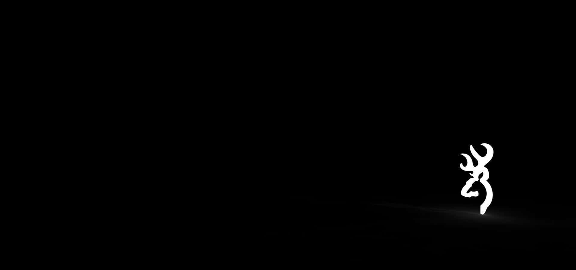 Browning Desktop, white deer head logo, solid black background, Full HD Desktop Wallpaper