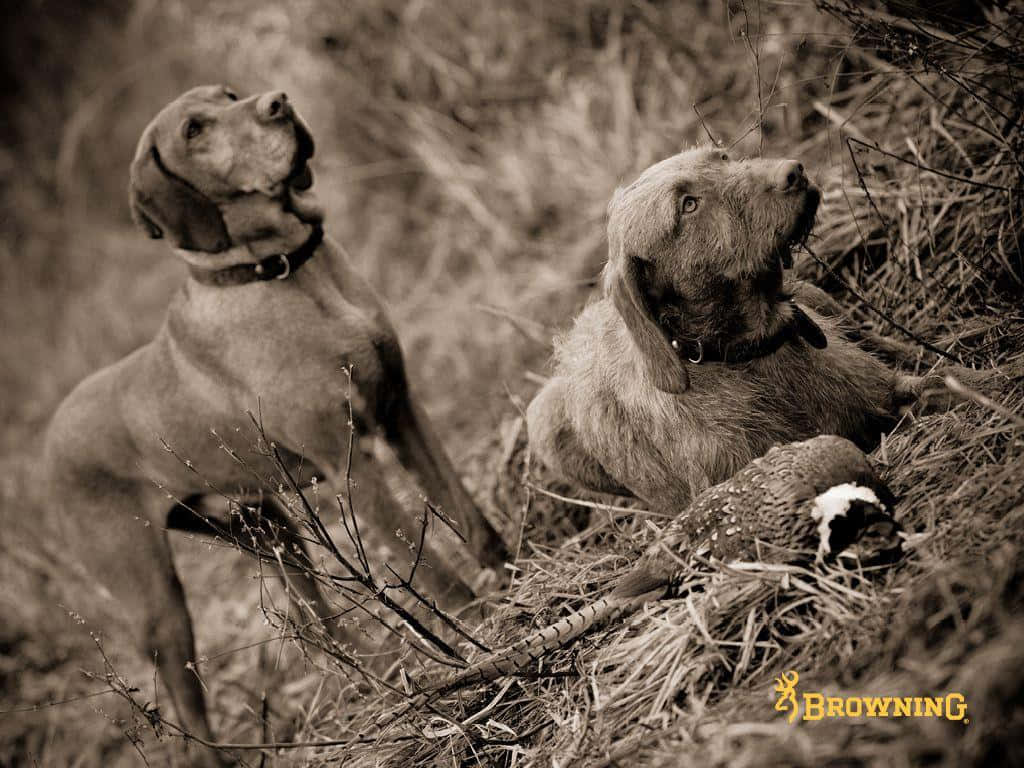 Browning Desktop, hunting dogs, sepia tones, SD Desktop Wallpaper
