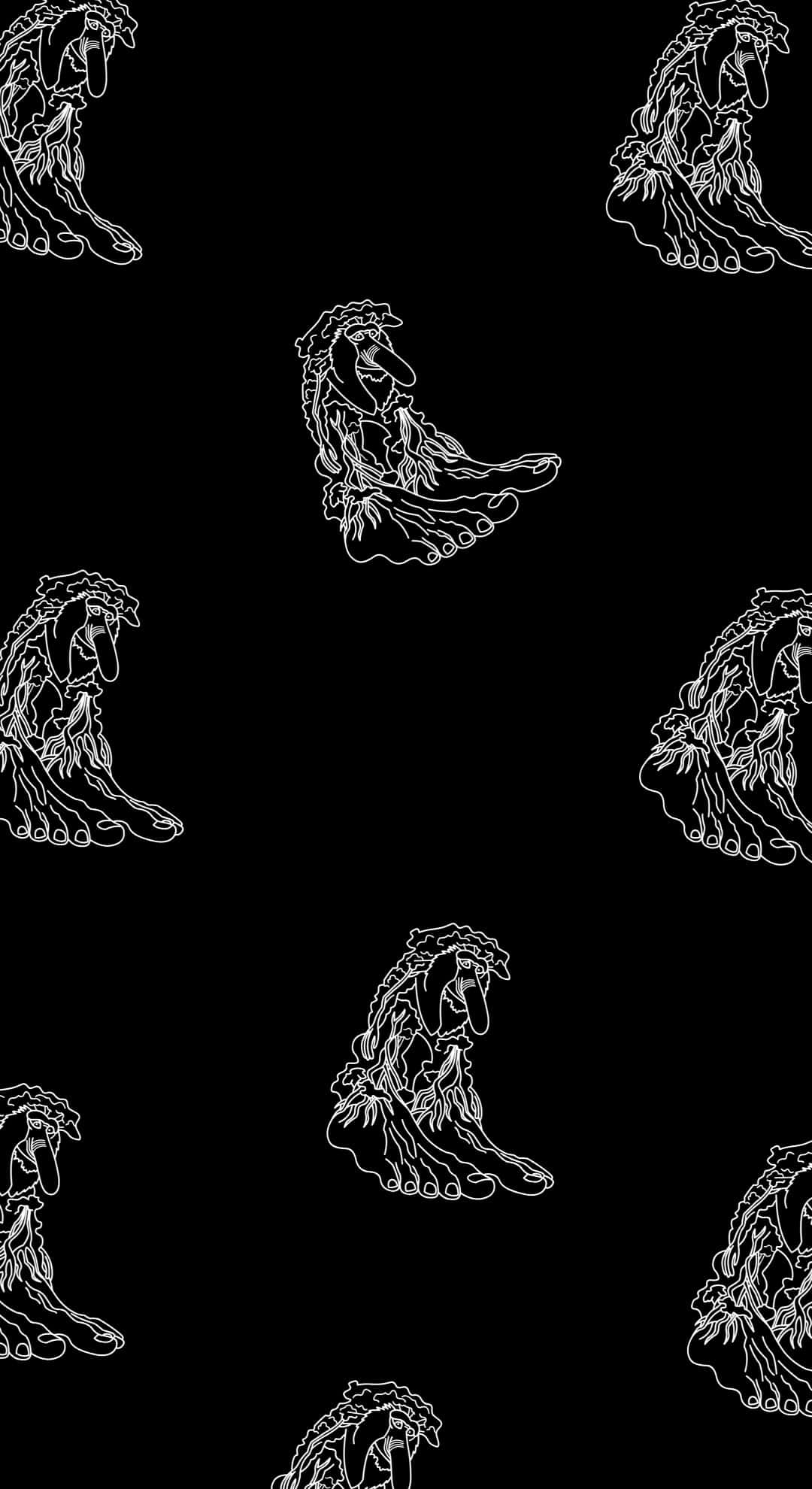 Brr Brr Patapim, white line art, stylized horses in motion, Full HD Phone Wallpaper